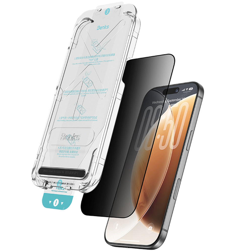Panzerglas für iPhone 18 Pro, Benks OmniWarrior Anti-Drop Privacy (1/13)