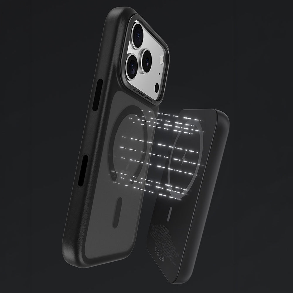 Hülle für iPhone 18 Pro, Benks Magnetic Mist Metal Frame MagSafe, Schwarz (10/12)
