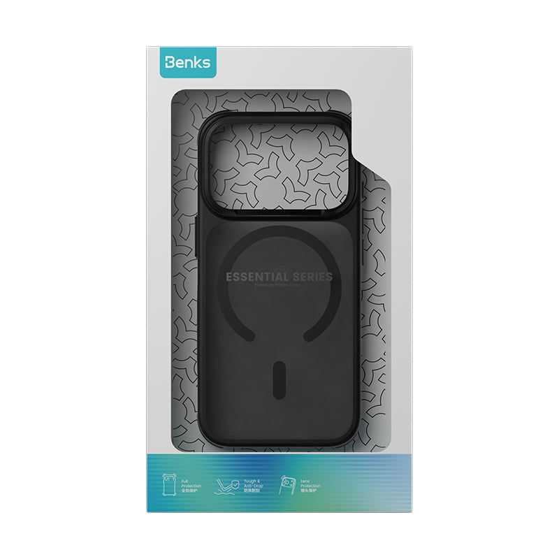 Hülle für iPhone 18 Pro, Benks Magnetic Mist Metal Frame MagSafe, Schwarz (12/12)