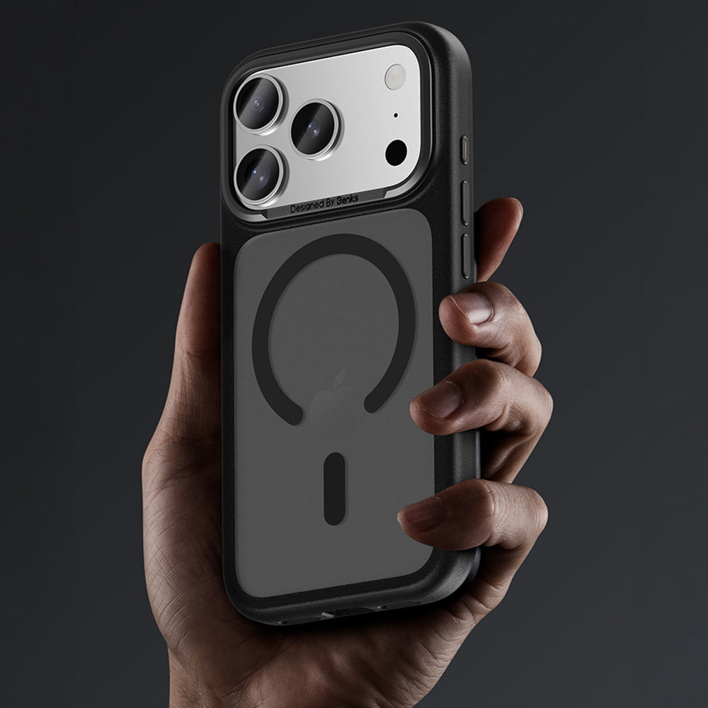 Hülle für iPhone 18 Pro, Benks Magnetic Mist Metal Frame MagSafe, Schwarz (5/12)