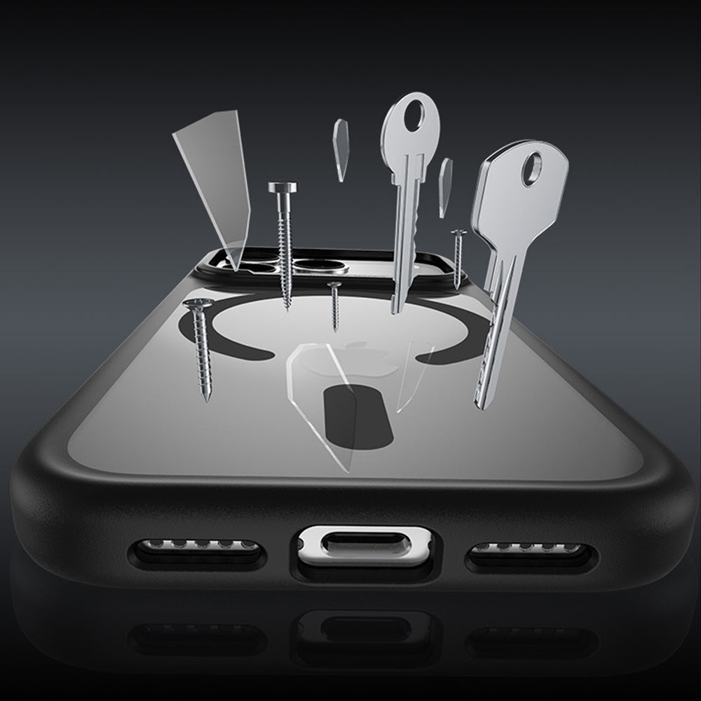 Hülle für iPhone 18 Pro, Benks Magnetic Mist Metal Frame MagSafe, Schwarz (7/12)