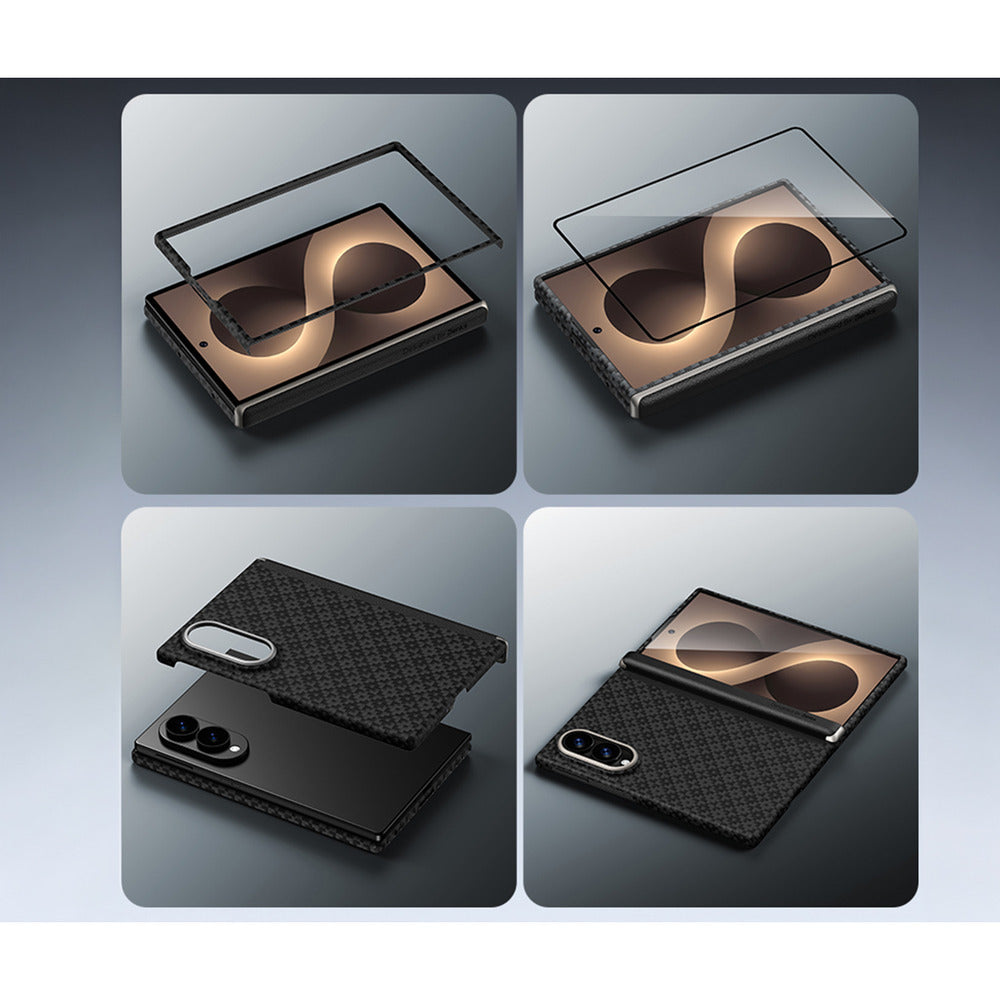 Aramid-Hülle für Samsung Galaxy Z Fold 8, Benks Magnetic Armor Grid Pro Grand Combo MagSafe, Schwarz (12/13)