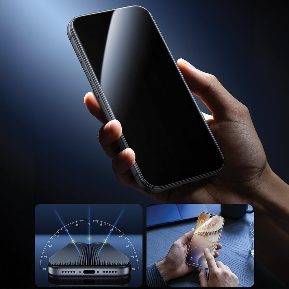 Panzerglas für iPhone 18 Pro, Benks Glass Warrior Privacy, Schwarz (11/12)