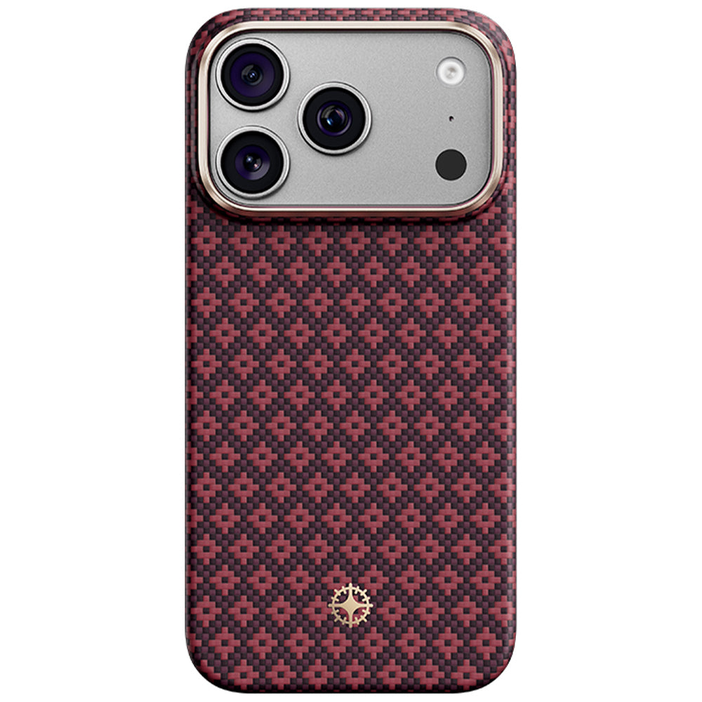 Aramid-Hülle für iPhone 18 Pro, Benks Magnetic Armor Air Armor Grid MagSafe, Burgund (1/14)