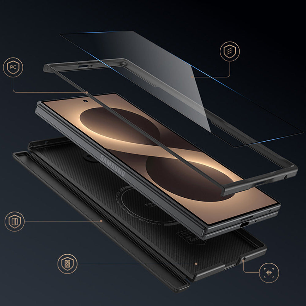 Aramid-Hülle für Samsung Galaxy Z Fold 8 Ultra, Benks Magnetic Armor Grid Pro Grand Combo MagSafe, Schwarz (9/14)