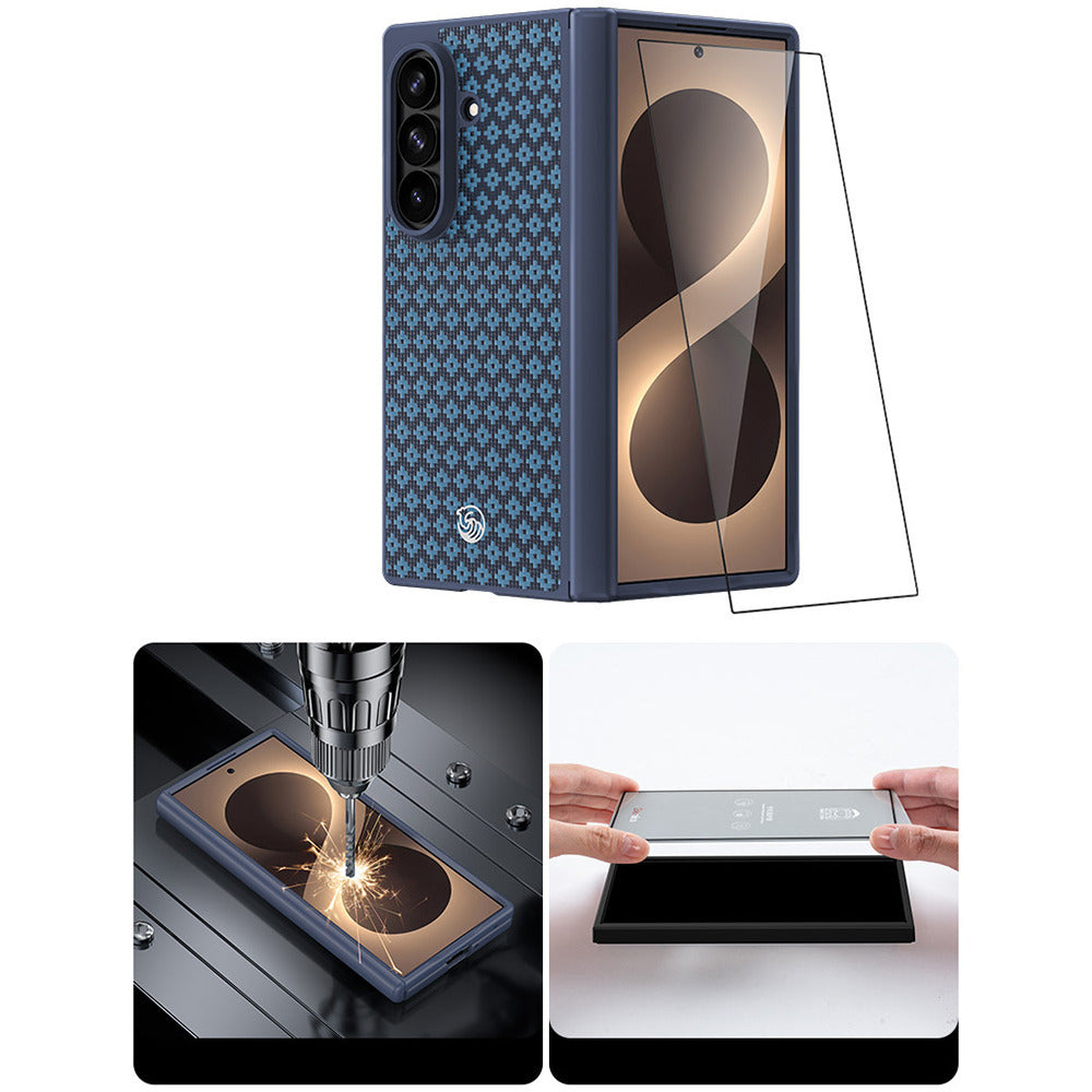 Aramid-Hülle für Samsung Galaxy Z Fold 8 Ultra, Benks Magnetic Armor Grid Pro Grand Combo MagSafe, Blau (10/14)