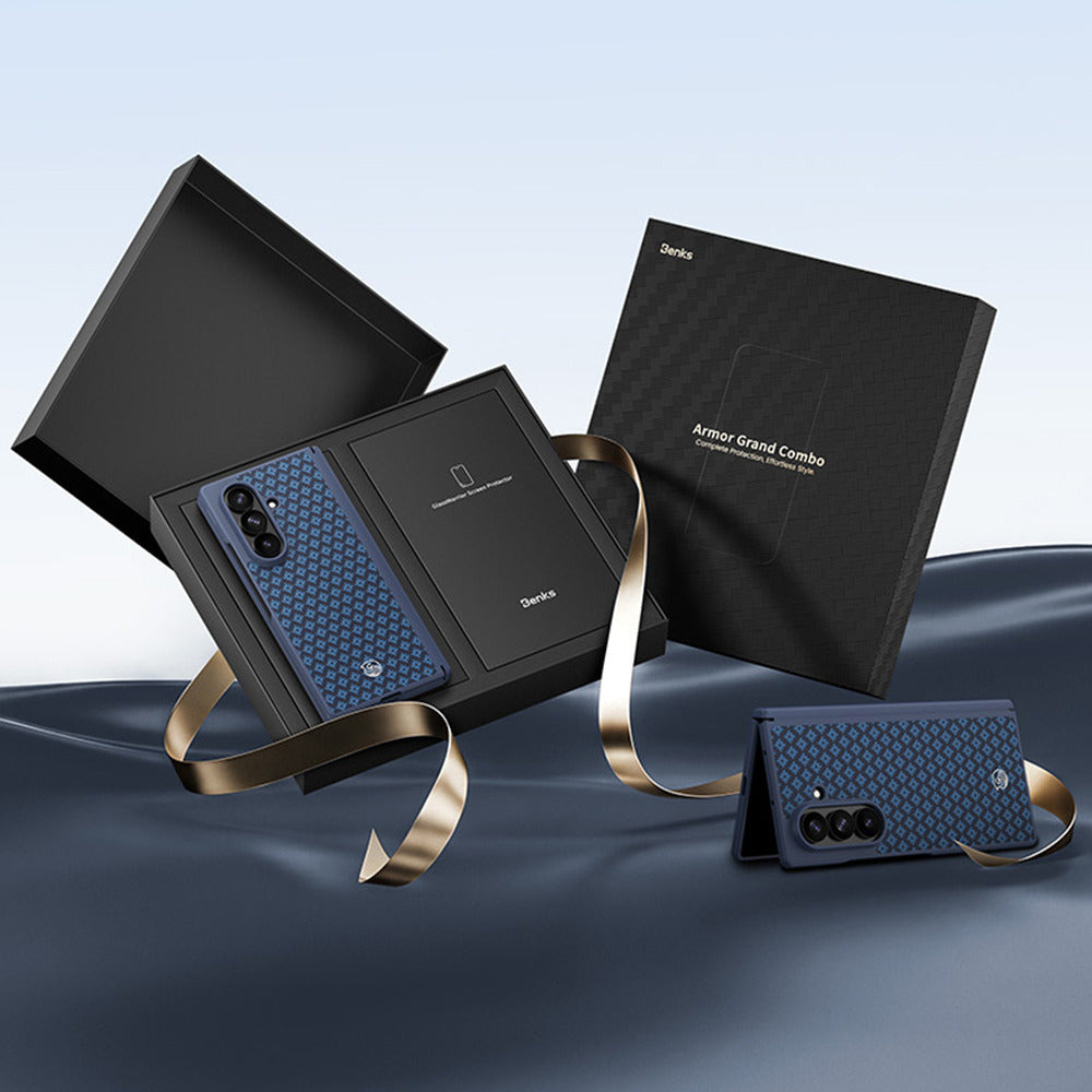 Aramid-Hülle für Samsung Galaxy Z Fold 8 Ultra, Benks Magnetic Armor Grid Pro Grand Combo MagSafe, Blau (5/14)