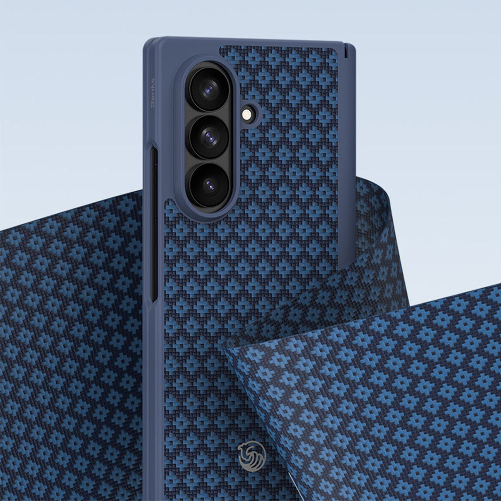 Aramid-Hülle für Samsung Galaxy Z Fold 8 Ultra, Benks Magnetic Armor Grid Pro Grand Combo MagSafe, Blau (6/14)