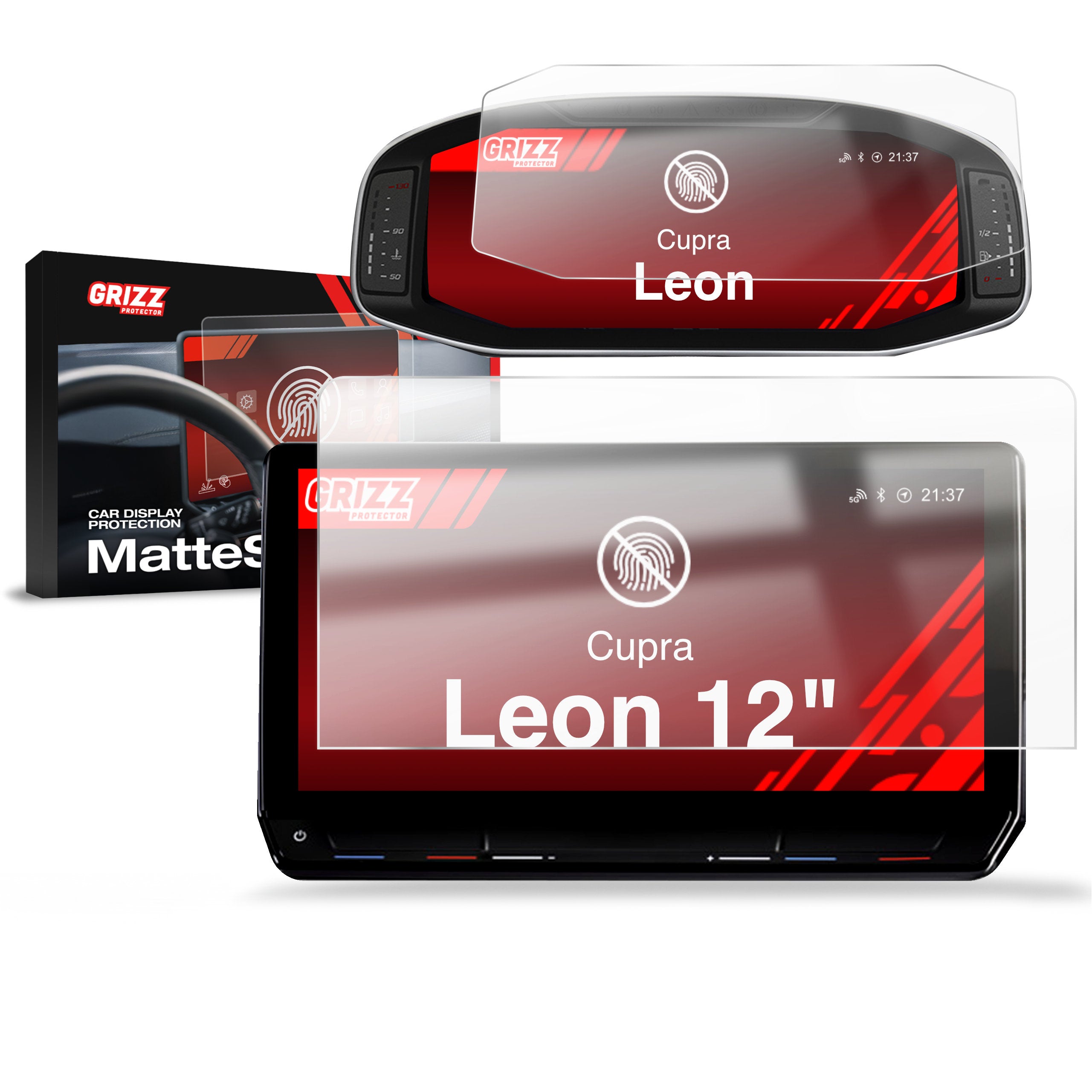Matte Autodisplayfolie 2in1 für Cupra Leon 12" (2020-2024), Grizz Protector