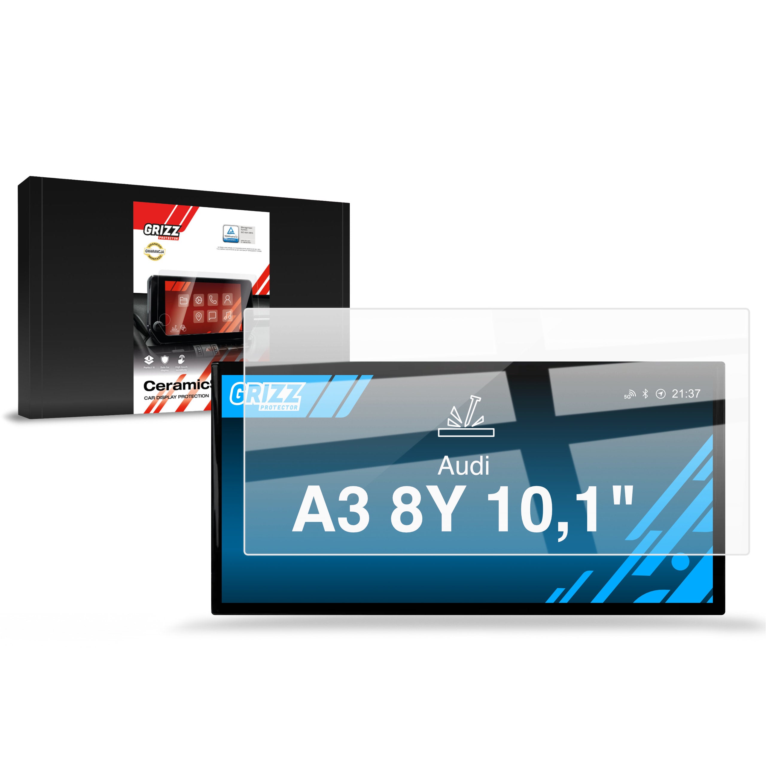 Keramische Autodisplayfolie für Audi A3 8Y (2020-2026), Grizz Protector
