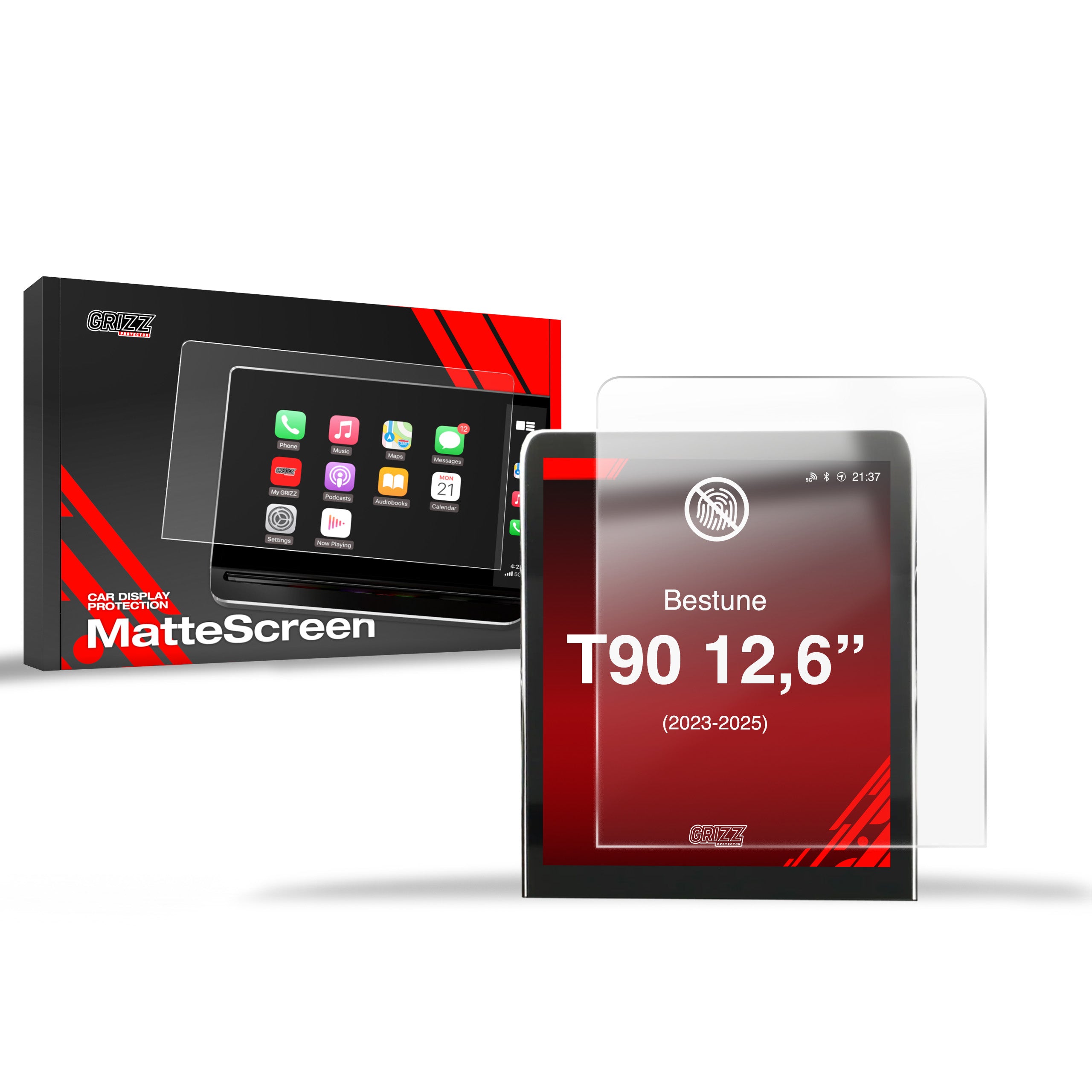 Matte Autodisplayfolie für Bestune T90 12,6" (2023-2026), Grizz Protector