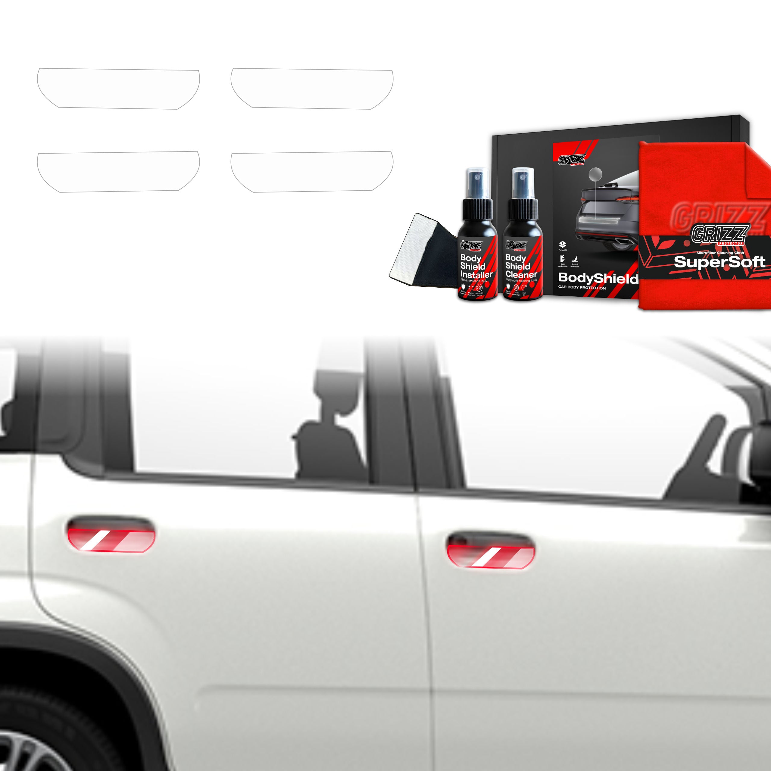 4in1 Schutzfolie Grizz Protector für Türgriffmulden - Fiat Panda (2020-2026)