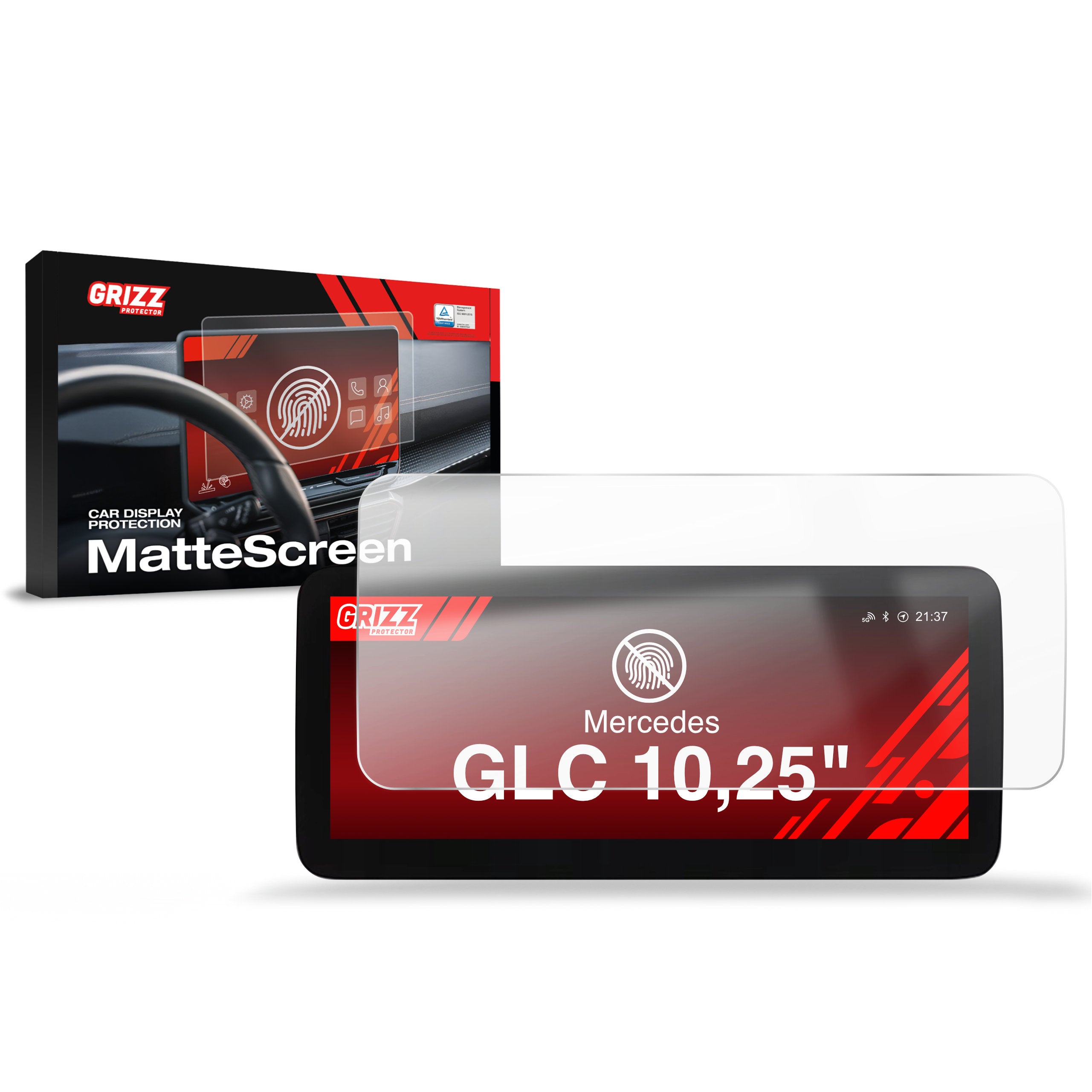 Matte Autodisplayfolie für Mercedes GLC Android 10,25" (2015-2018), Grizz Protector