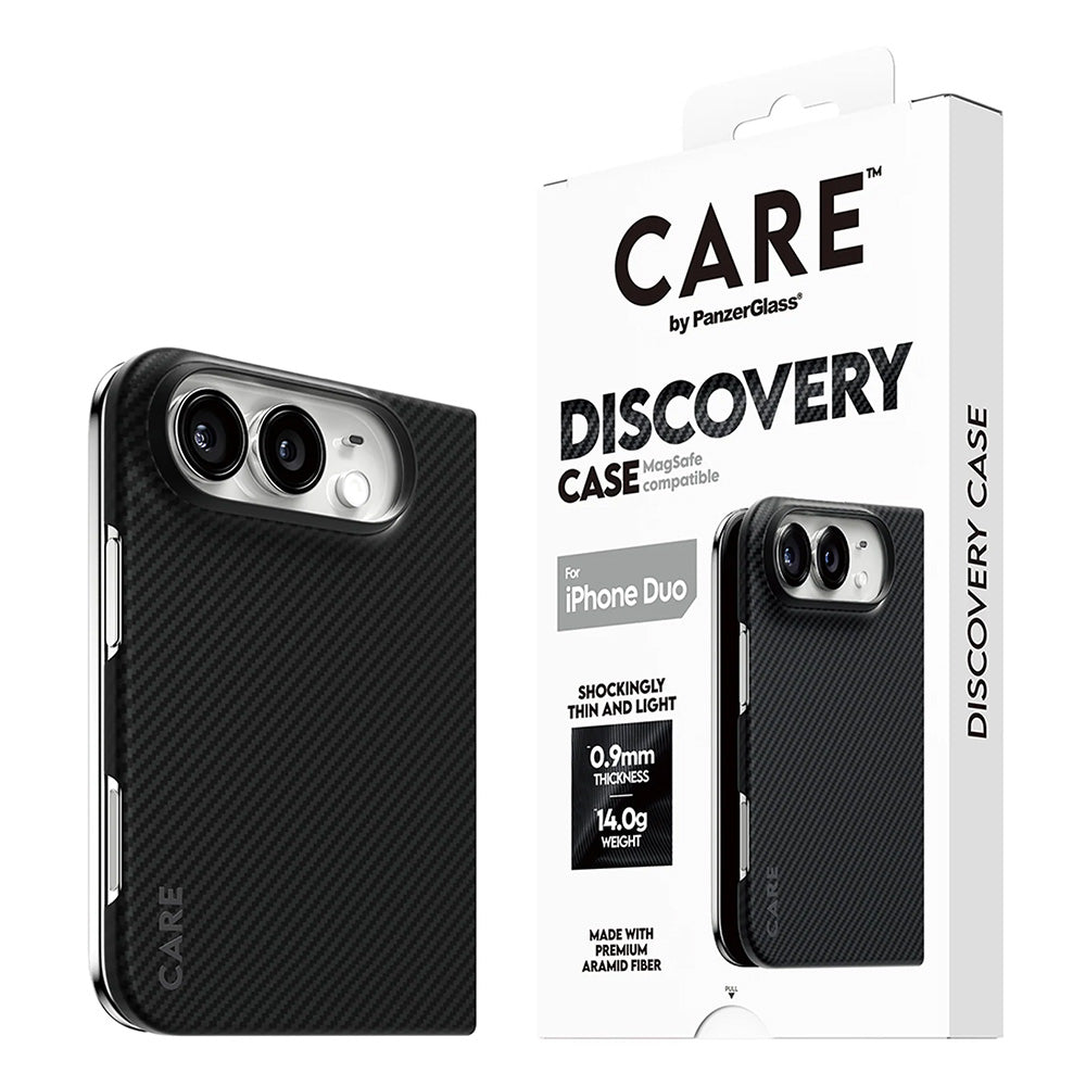Handyhülle aus Aramid PanzerGlass CARE Discovery Case mit MagSafe für iPhone Duo, Schwarz-Grau (6/6)