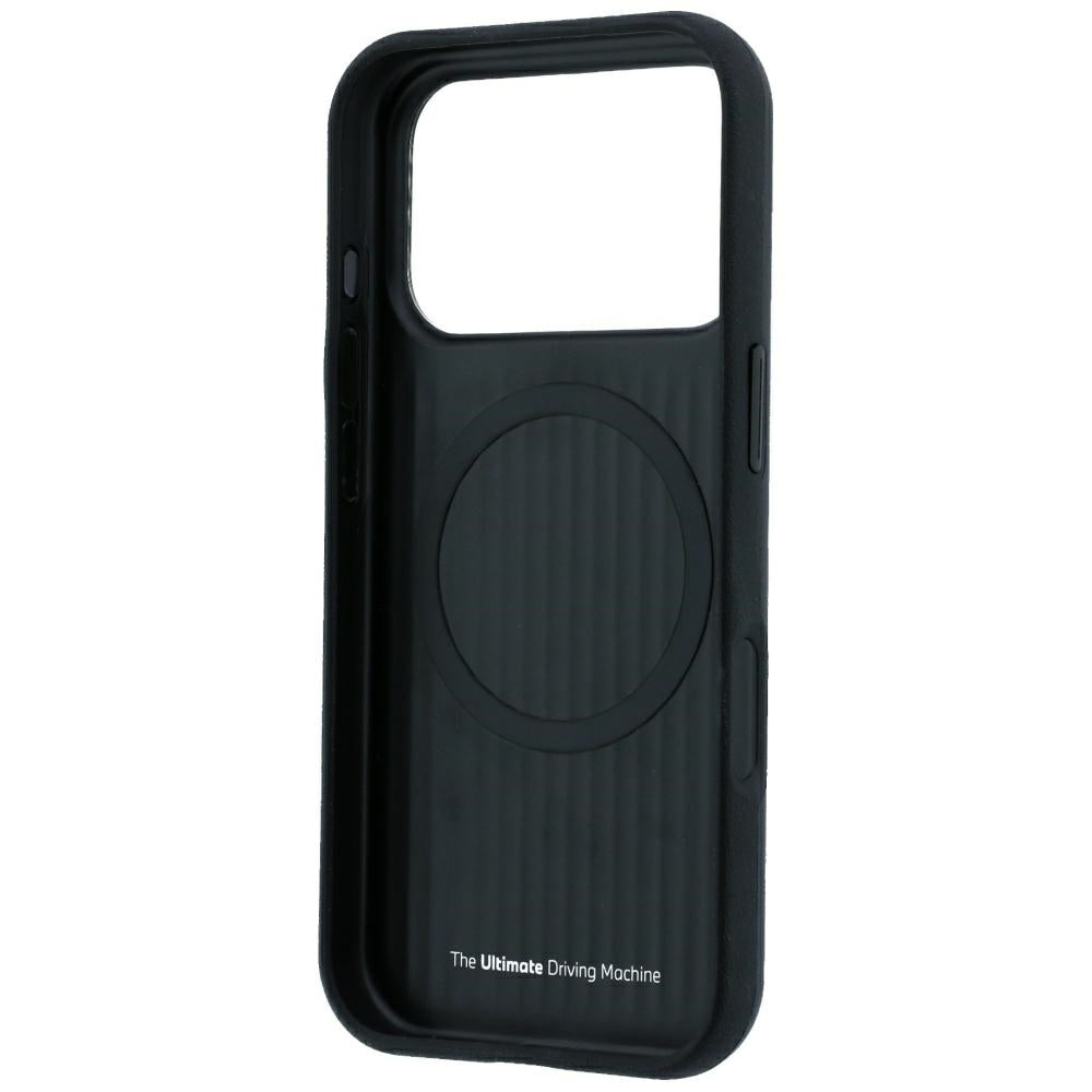 Handyhülle für iPhone 18 Pro Max / 17 Pro Max, BMW M Blue Perfo Metal Logo mit MagSafe, Schwarz (7/8)
