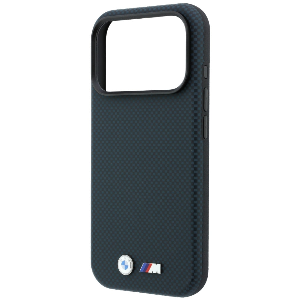 Handyhülle für iPhone 18 Pro / 17 Pro, BMW M Quadrille Kevlar Metal Logo mit MagSafe, Dunkelblau (6/8)