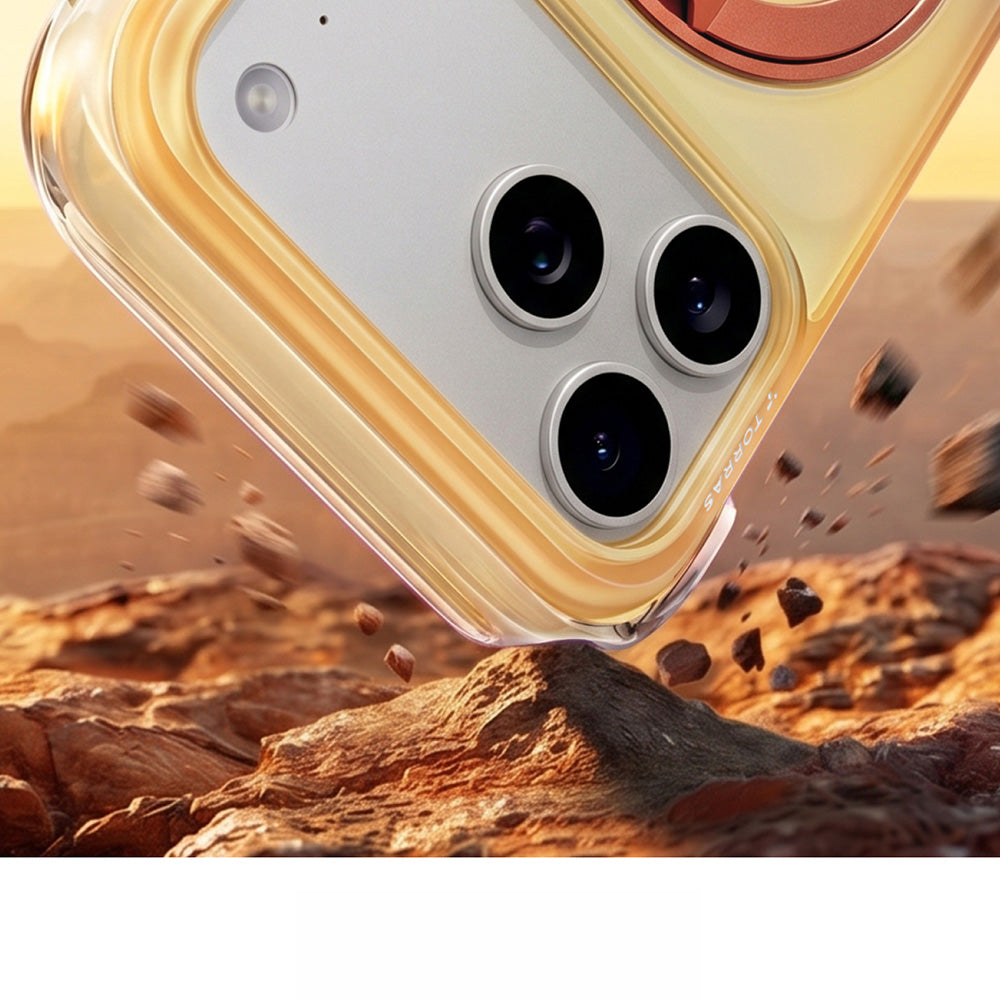 Handyhülle für iPhone 18 Pro / 17 Pro, Torras Ostand O3 Air Gradient für MagSafe, Orange-Violett (6/10)