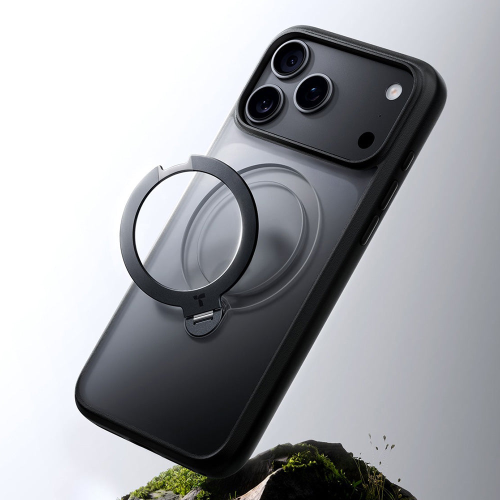 Handyhülle für iPhone 18 Pro / 17 Pro Torras Ostand Q3 Spin, Schwarz (6/6)