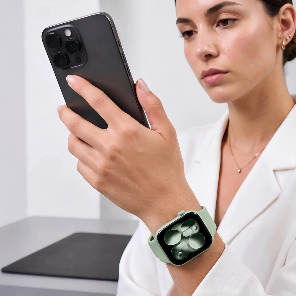 Armband für Apple Watch 42/41/40/38 mm, Tech-Protect Silicone, Pistazienfarben (6/10)