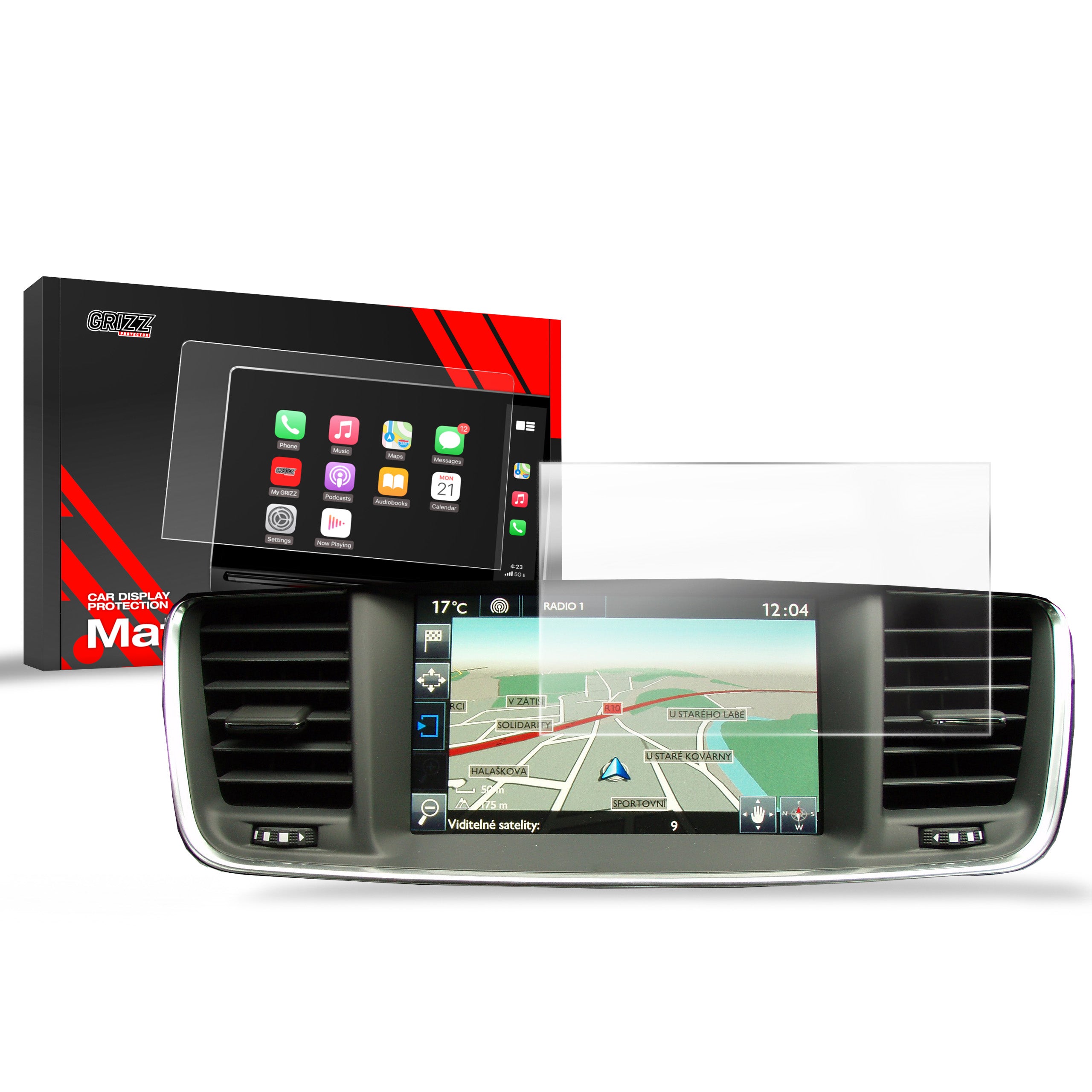 Matte Autodisplayfolie für Peugeot 508 7" (2010-2018), Grizz Protector
