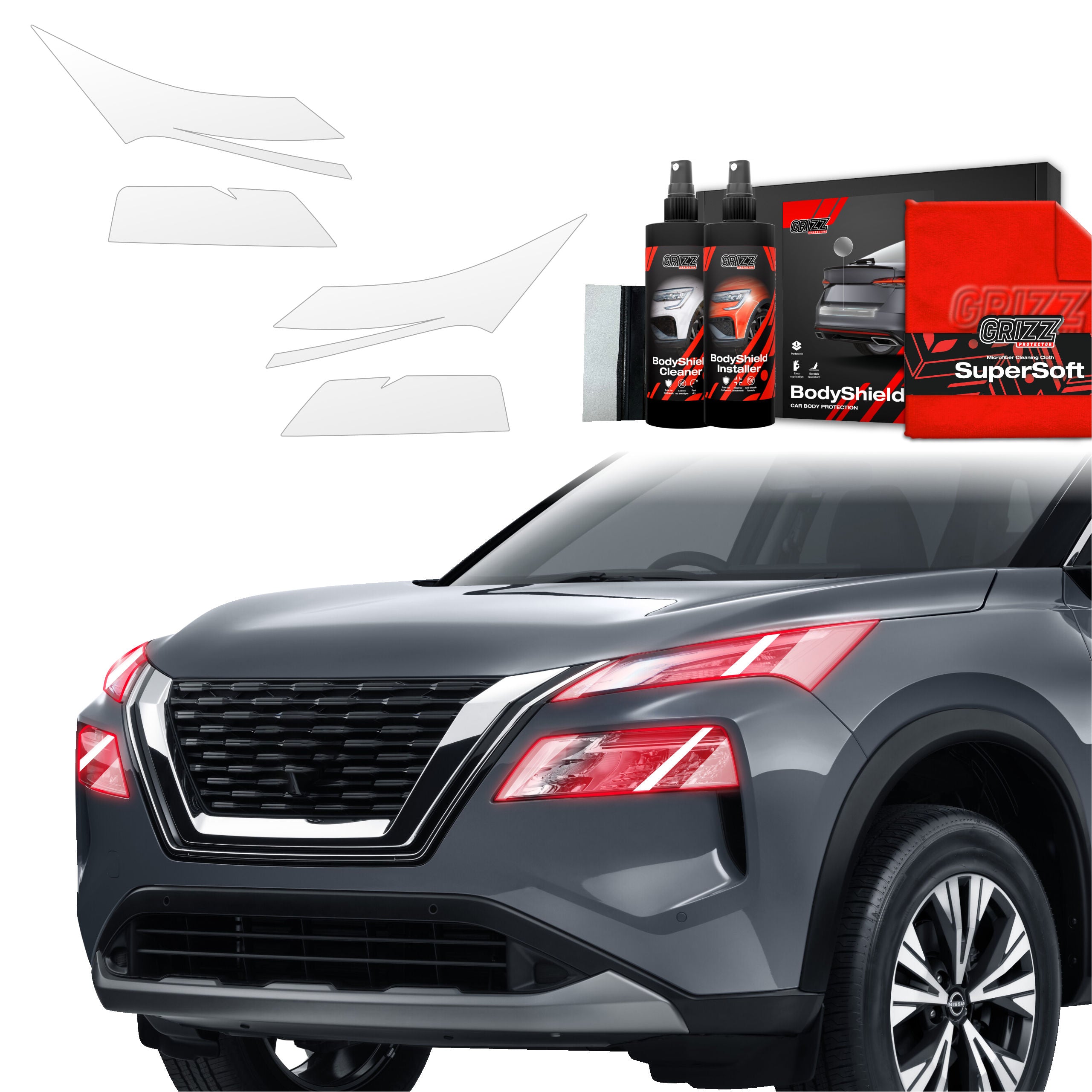 4in1 Schutzfolie Grizz Protector für Scheinwerfer - Nissan X-Trail Facelift (2024-2026)