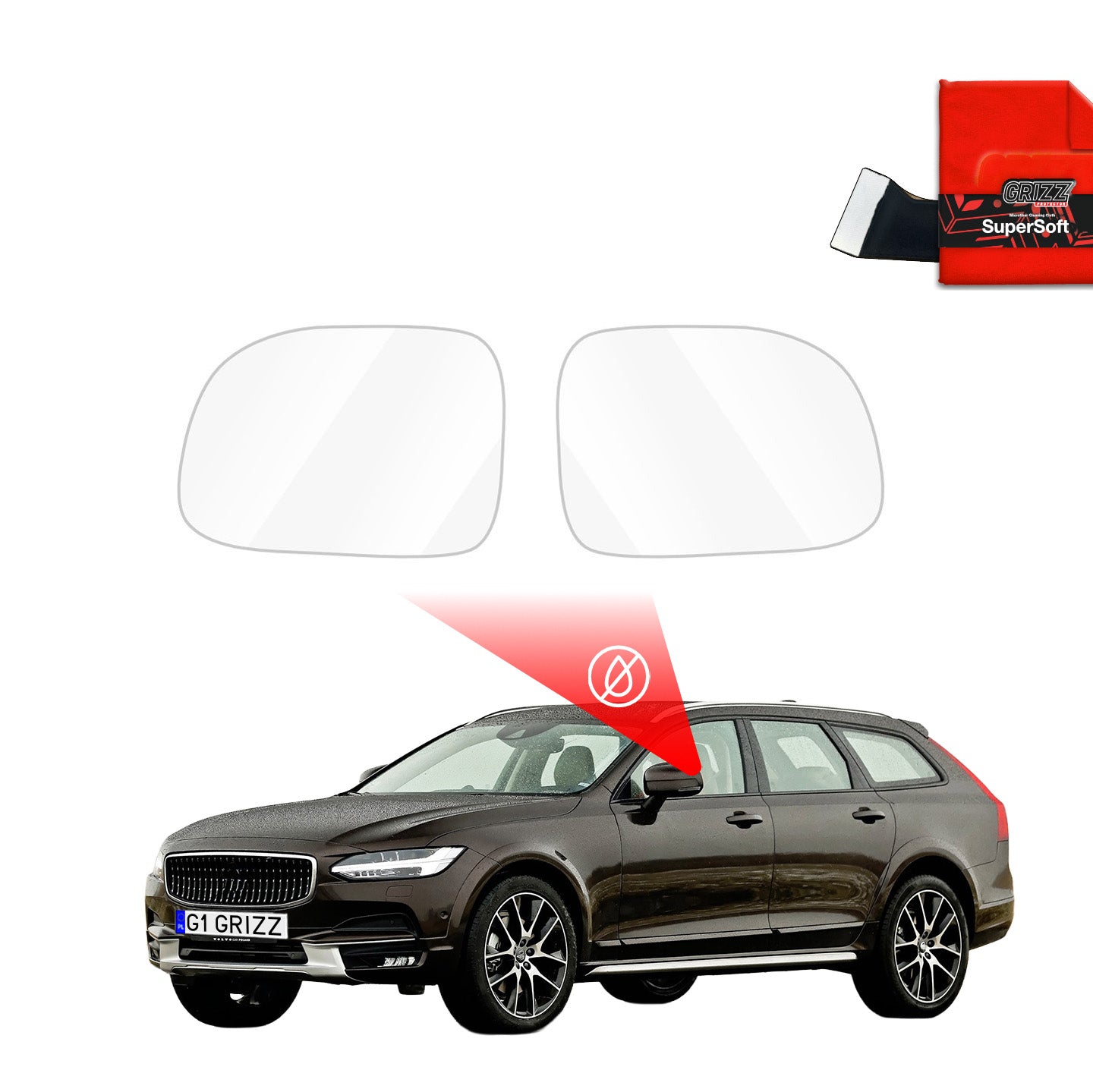 Regenschutzfolie Grizz Protector für Außenspiegel - Volvo V90 Cross Country (2016-2020)