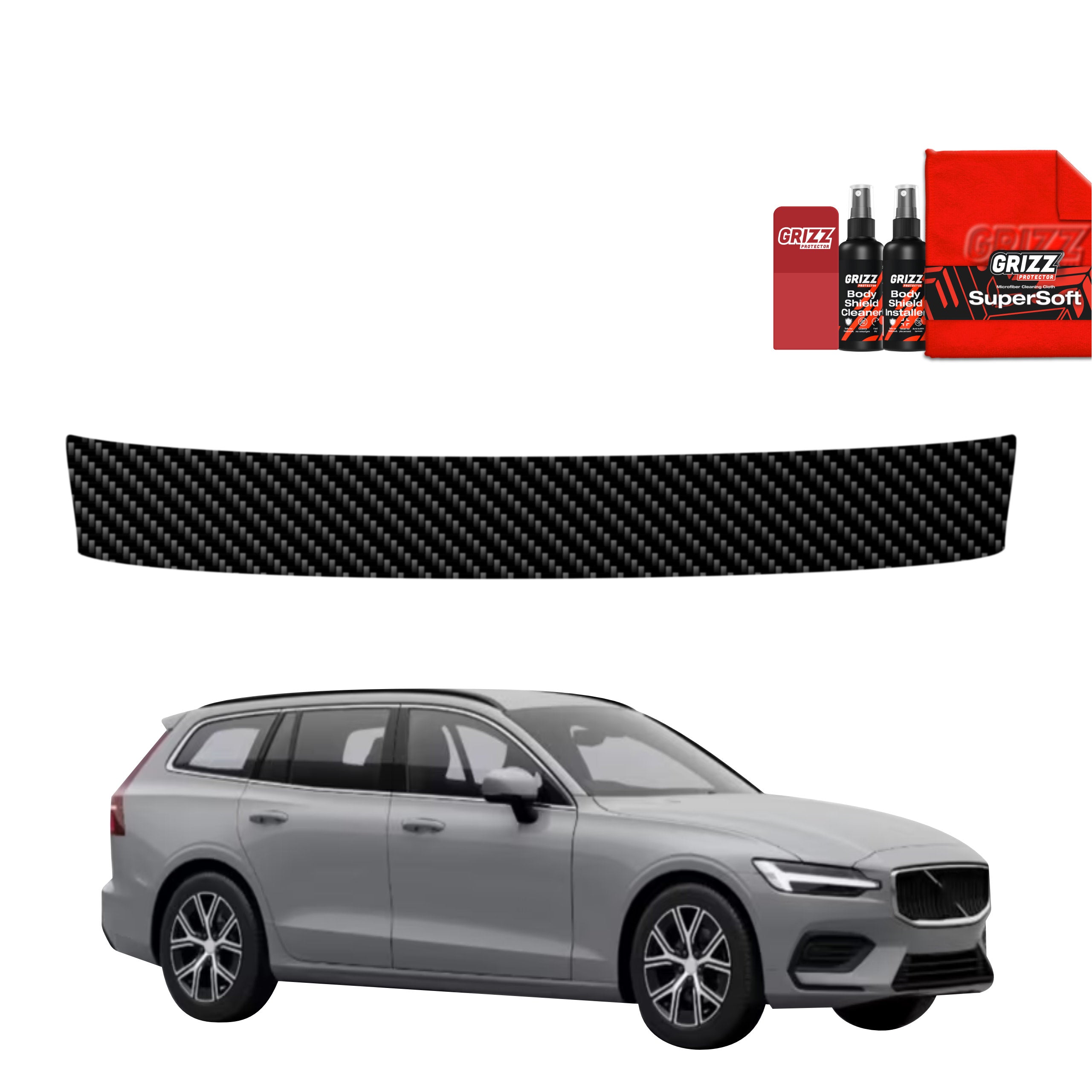Kohlenstoff Schutzfolie Grizz Protector für Ladekante - Volvo V60 (2026)