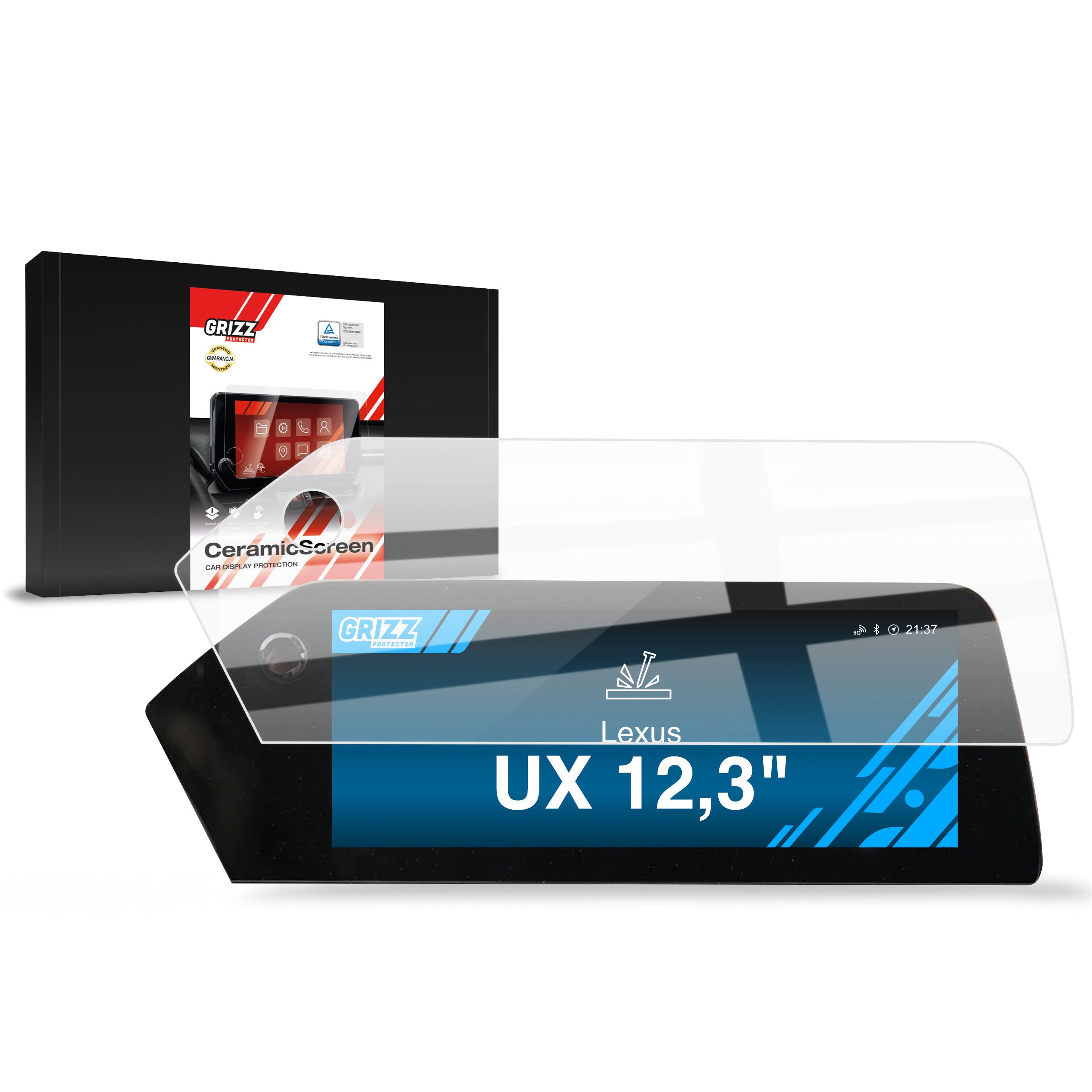 Keramische Autodisplayfolie für Lexus UX 12,3" (2020-2024), Grizz Protector