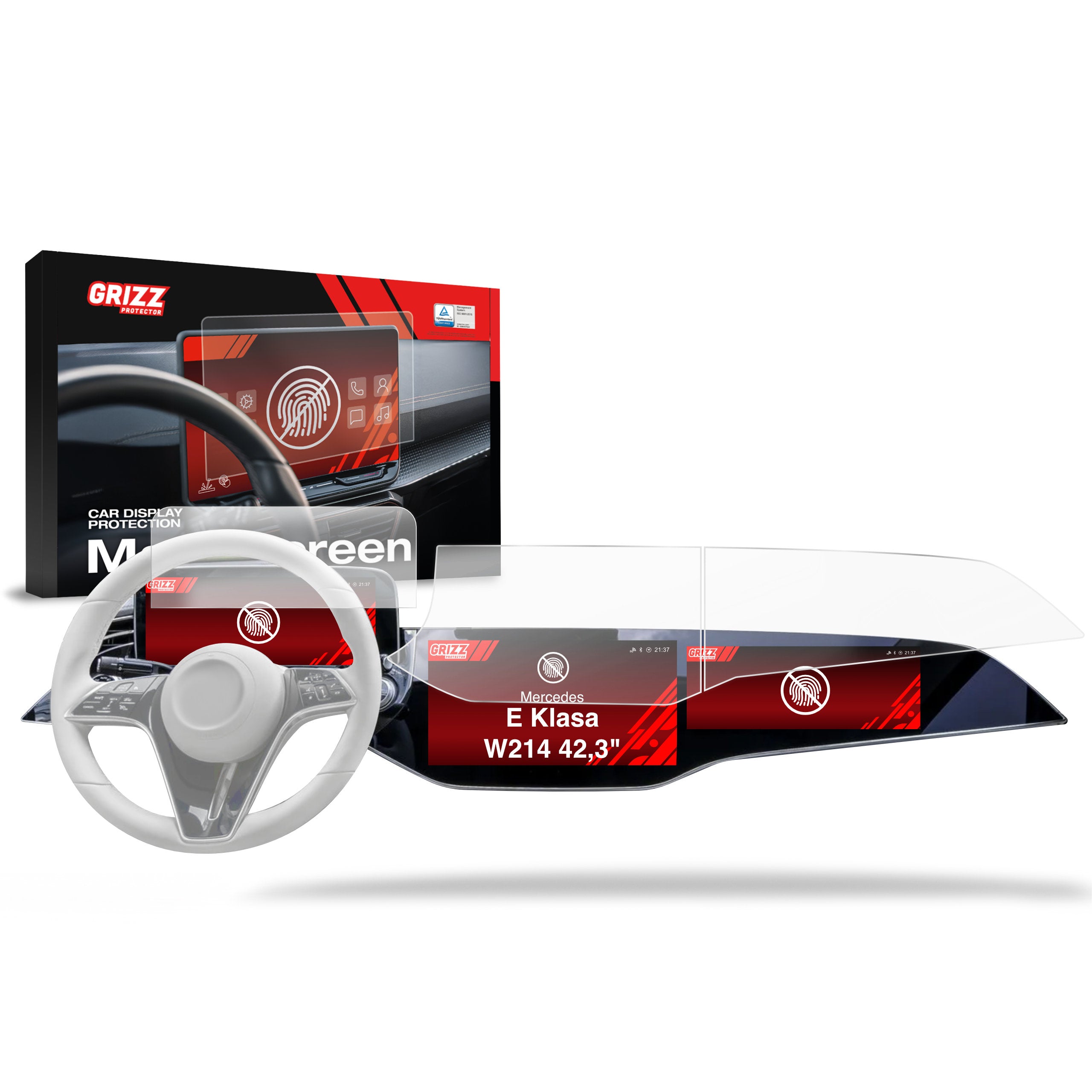 Matte Autodisplayfolie 3in1 für Mercedes E Klasse W214 Superscreen (2023-2026), Grizz Protector