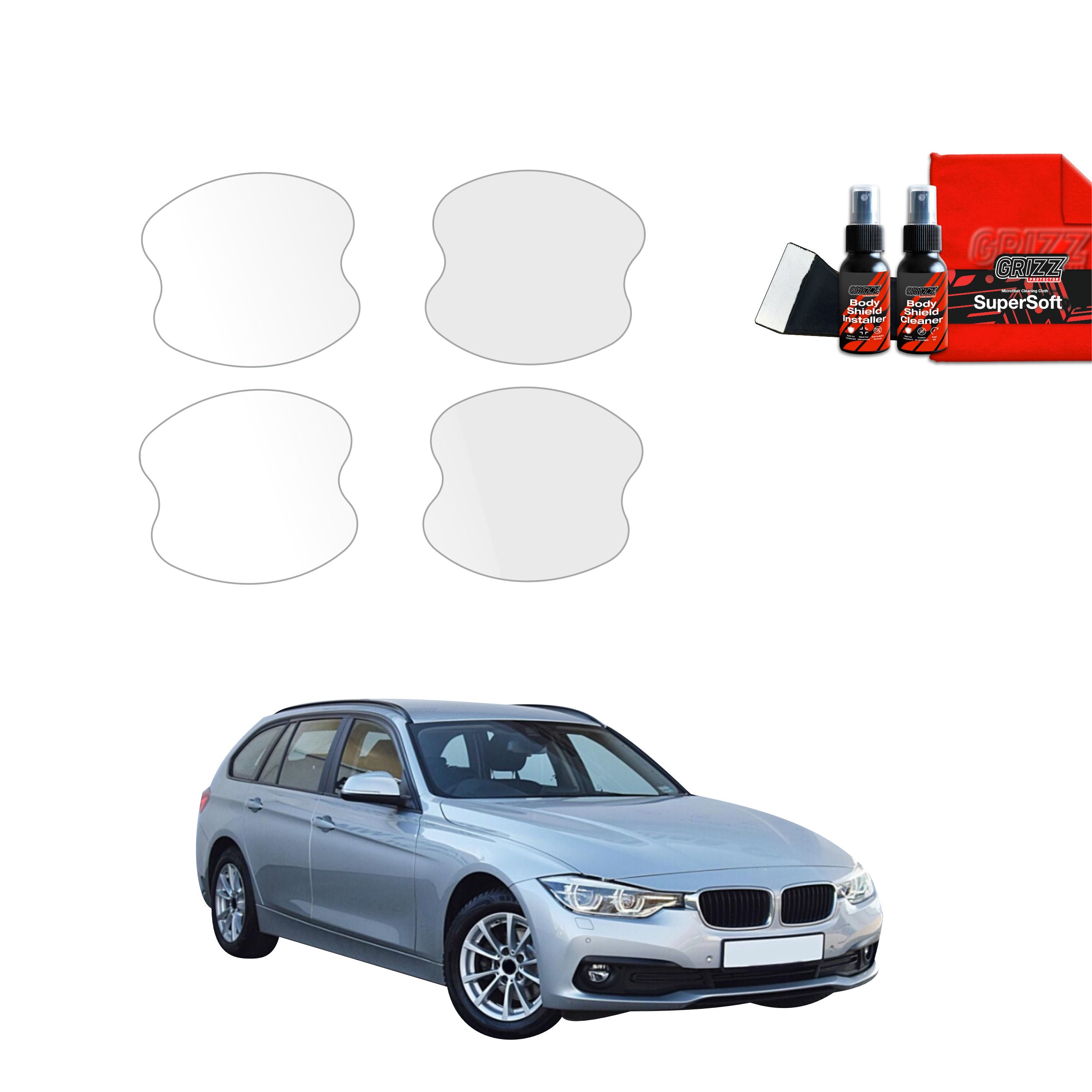 4in1 Schutzfolie Grizz Protector für Türgriffmulden - BMW 3 F31 Kombi LCI (2015-2018)