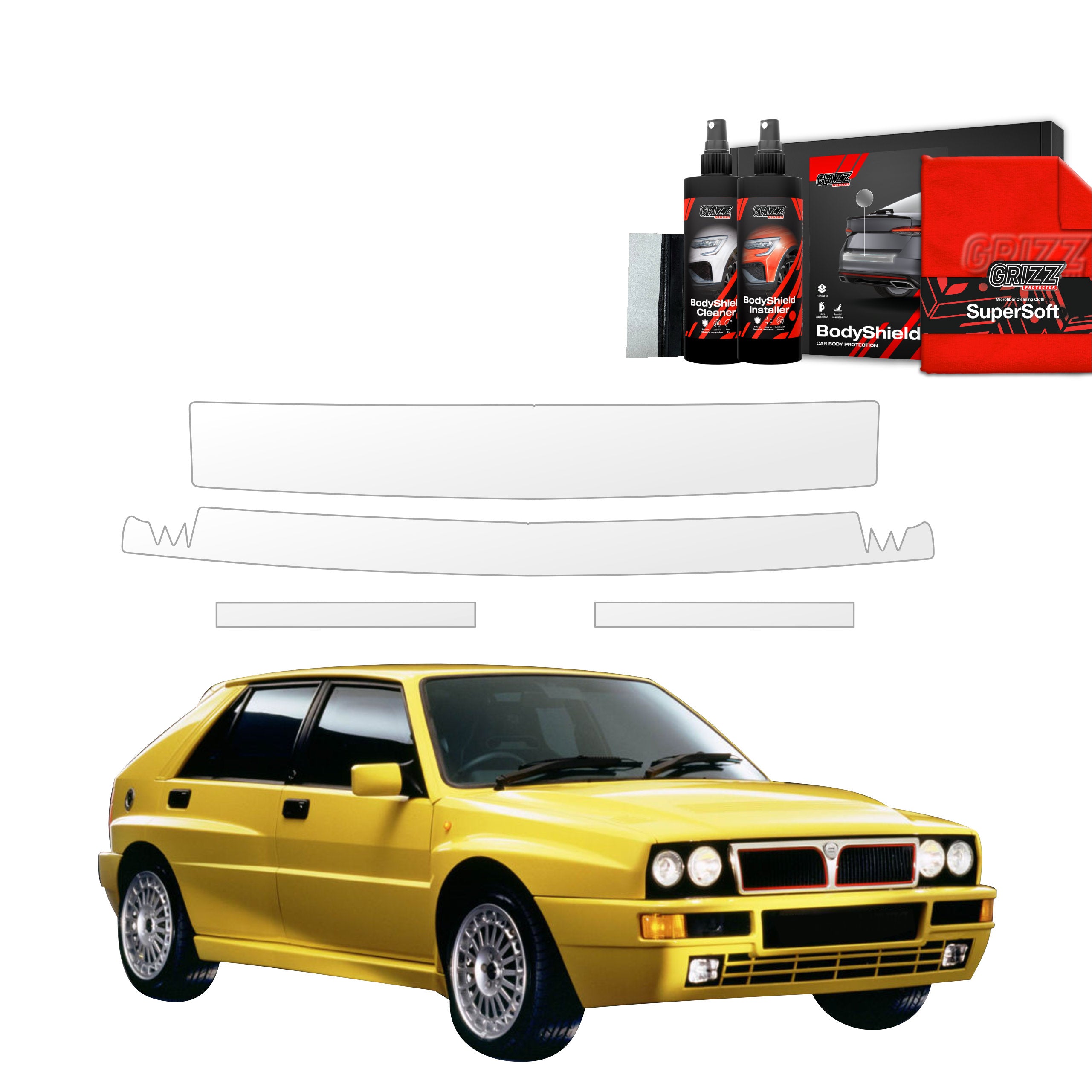 4in1 Schutzfolie Grizz Protector für Motorhaube - Lancia Delta Integrale (1992-1994)