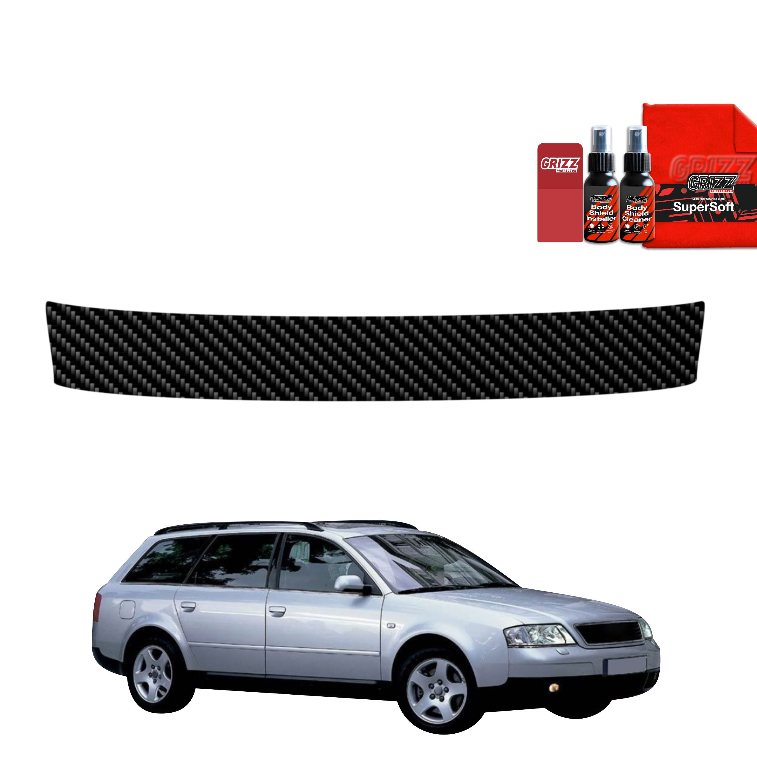 Kohlenstoff Schutzfolie Grizz Protector für Ladekante - Audi A6 C5 Avant (1998-2004)