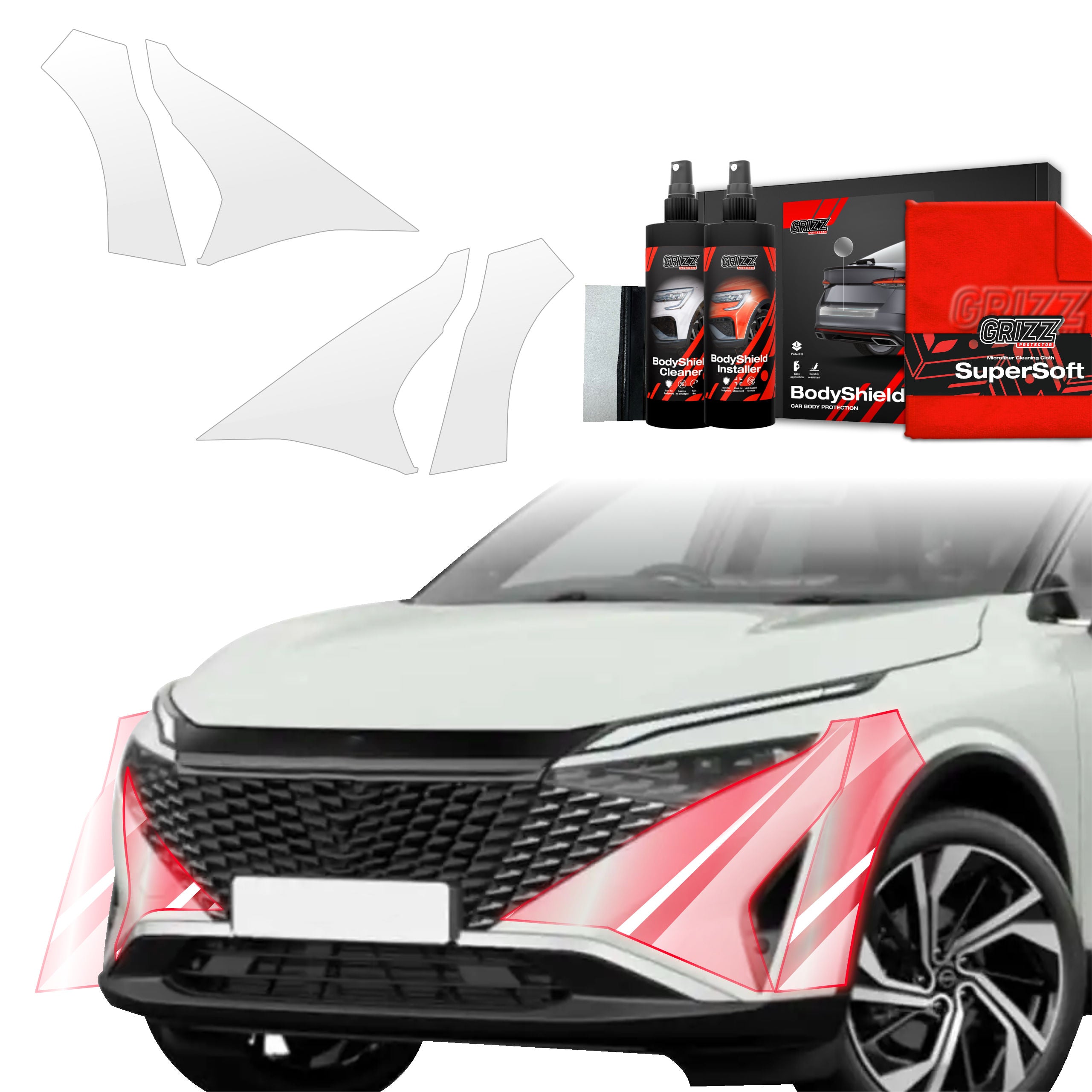 4in1 Schutzfolie Grizz Protector für Stoßstange - Nissan Qashqai 3 Facelift (2024-2026)