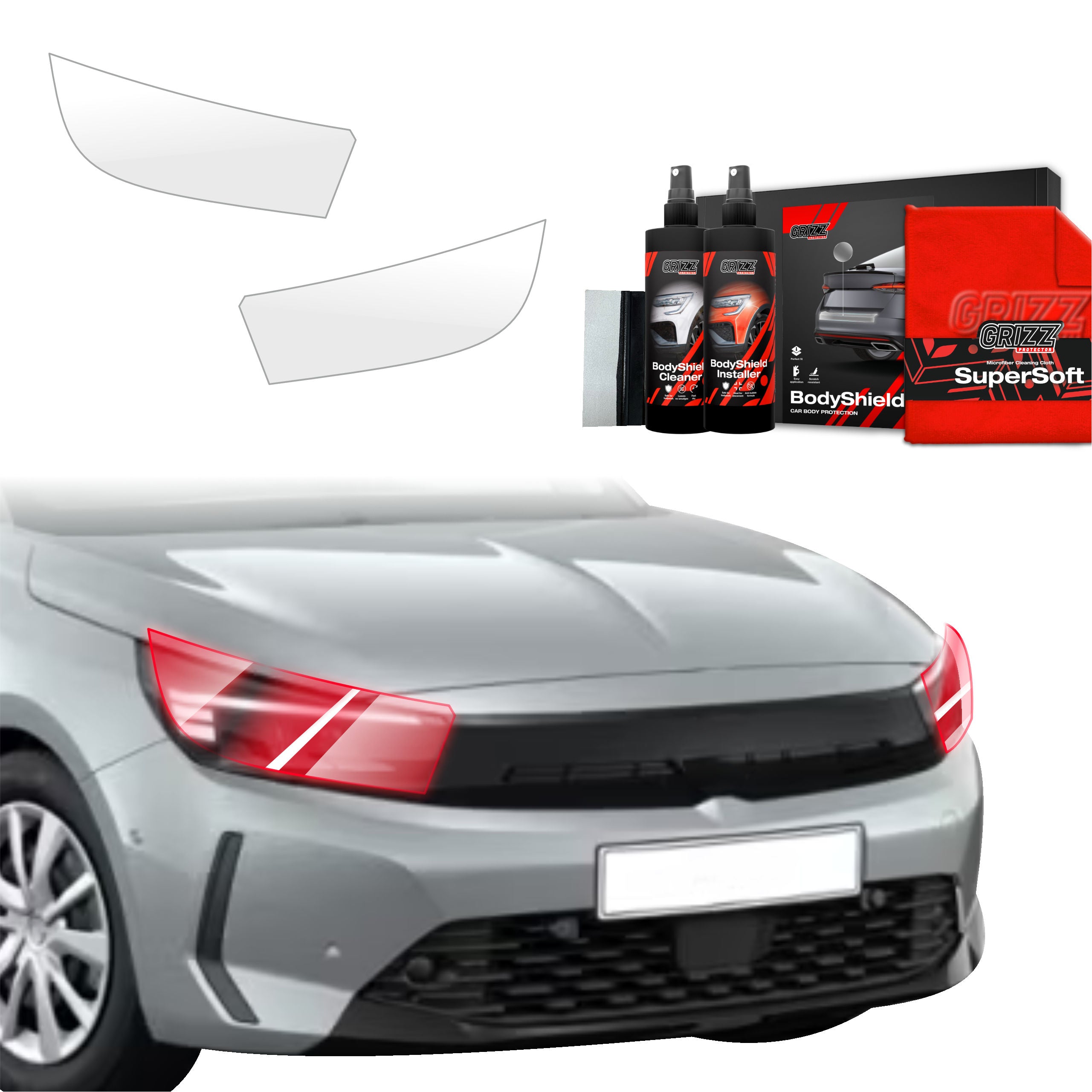 2in1 Schutzfolie Grizz Protector für Scheinwerfer - Opel Corsa (2023- 2025)