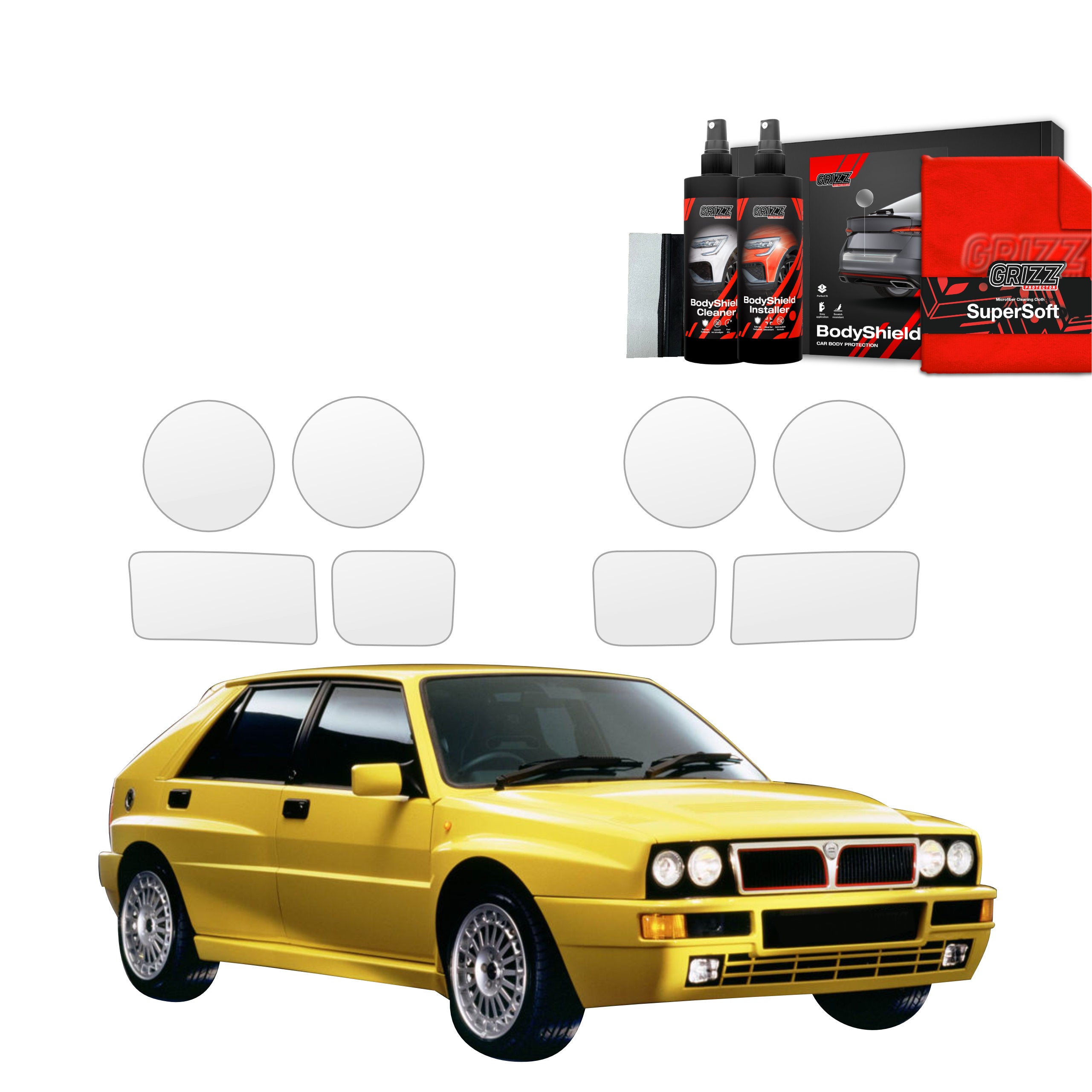 8in1 Schutzfolie Grizz Protector für Scheinwerfer - Lancia Delta Integrale (1992-1994)