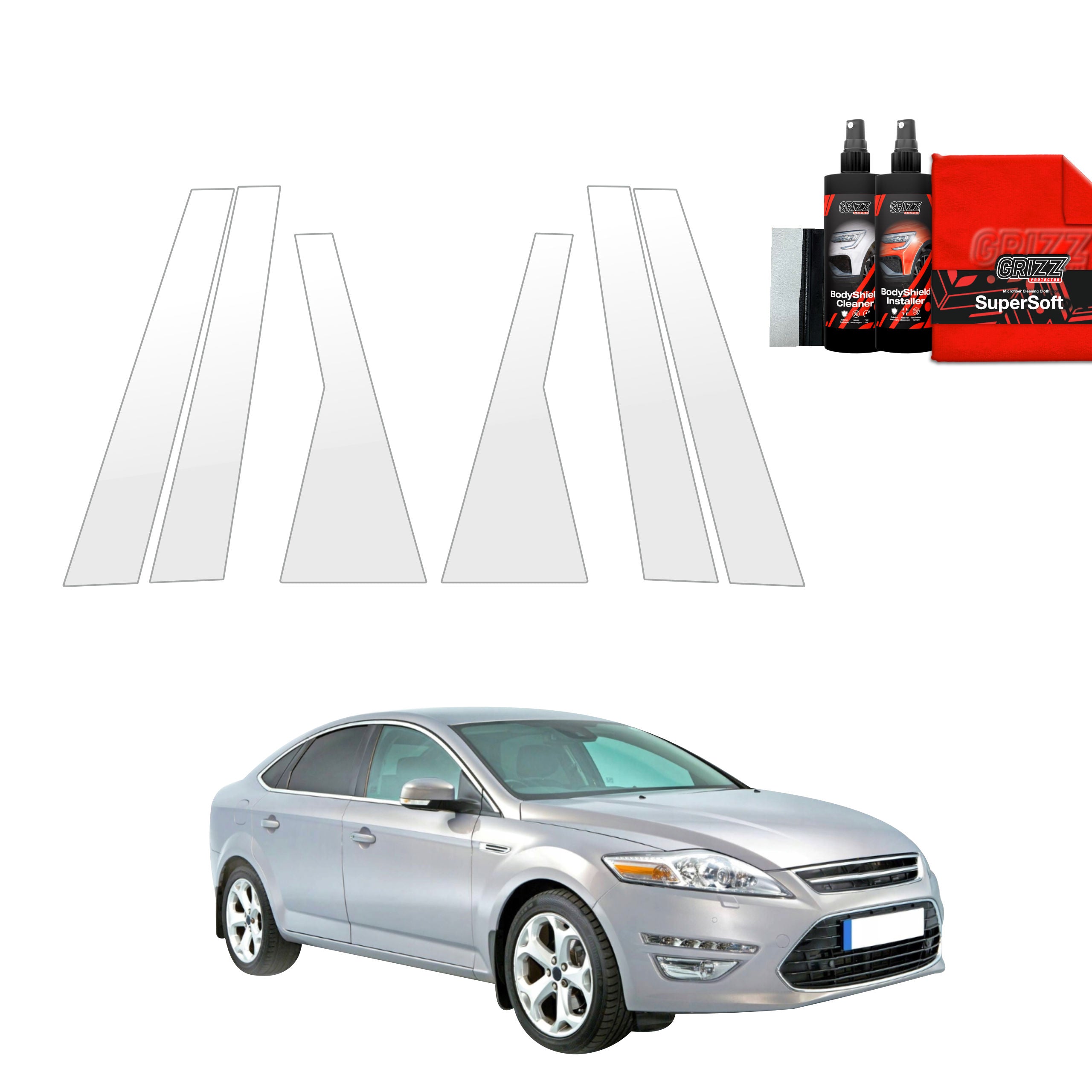 6in1 Schutzfolie Grizz Protector für A-B-C-Säule - Ford Mondeo Mk4 Sedan (2007-2014)