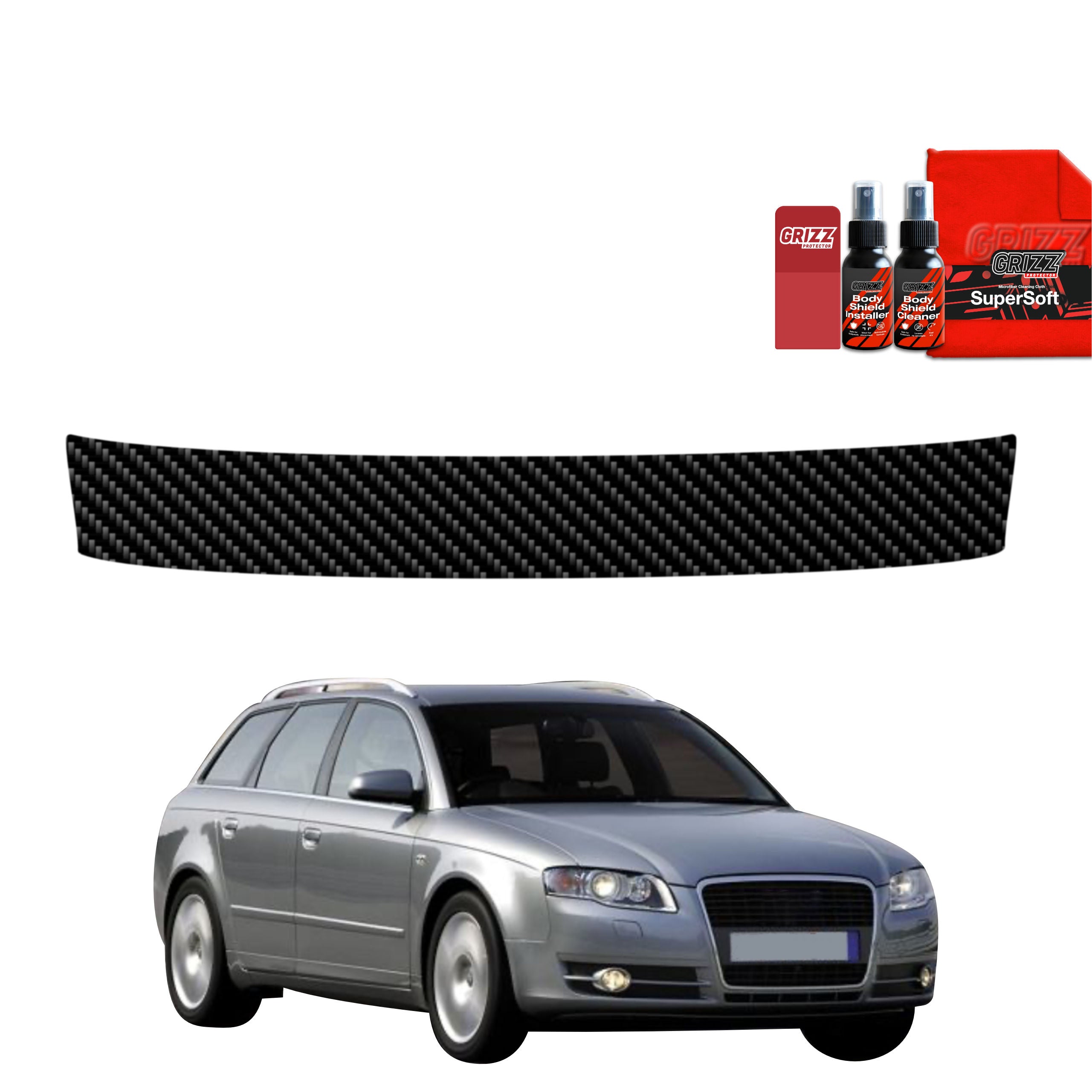 Kohlenstoff Schutzfolie Grizz Protector für Ladekante - Audi A4 B7 Avant (2004-2008)