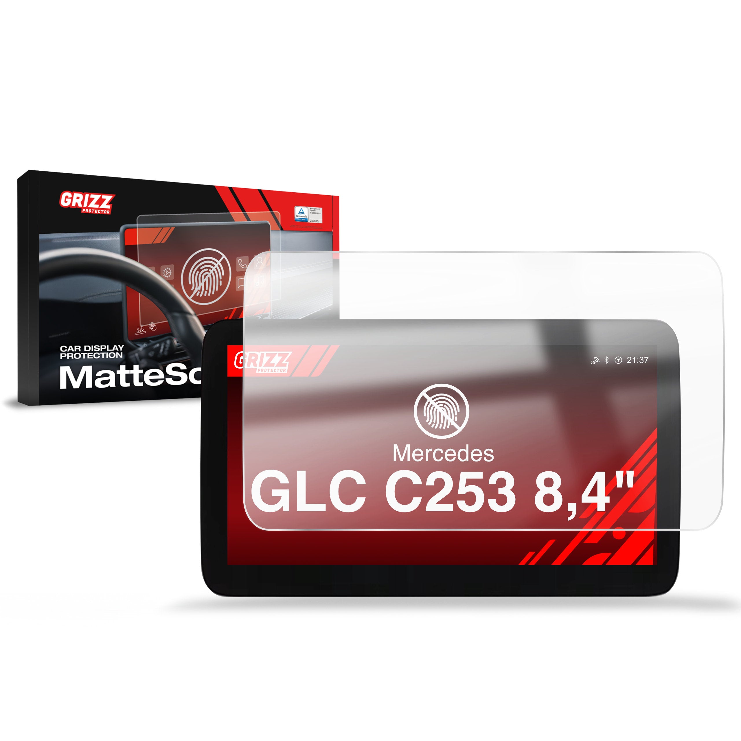 Matte Autodisplayfolie für Mercedes GLC C253 8,4" (2015-2019), Grizz Protector