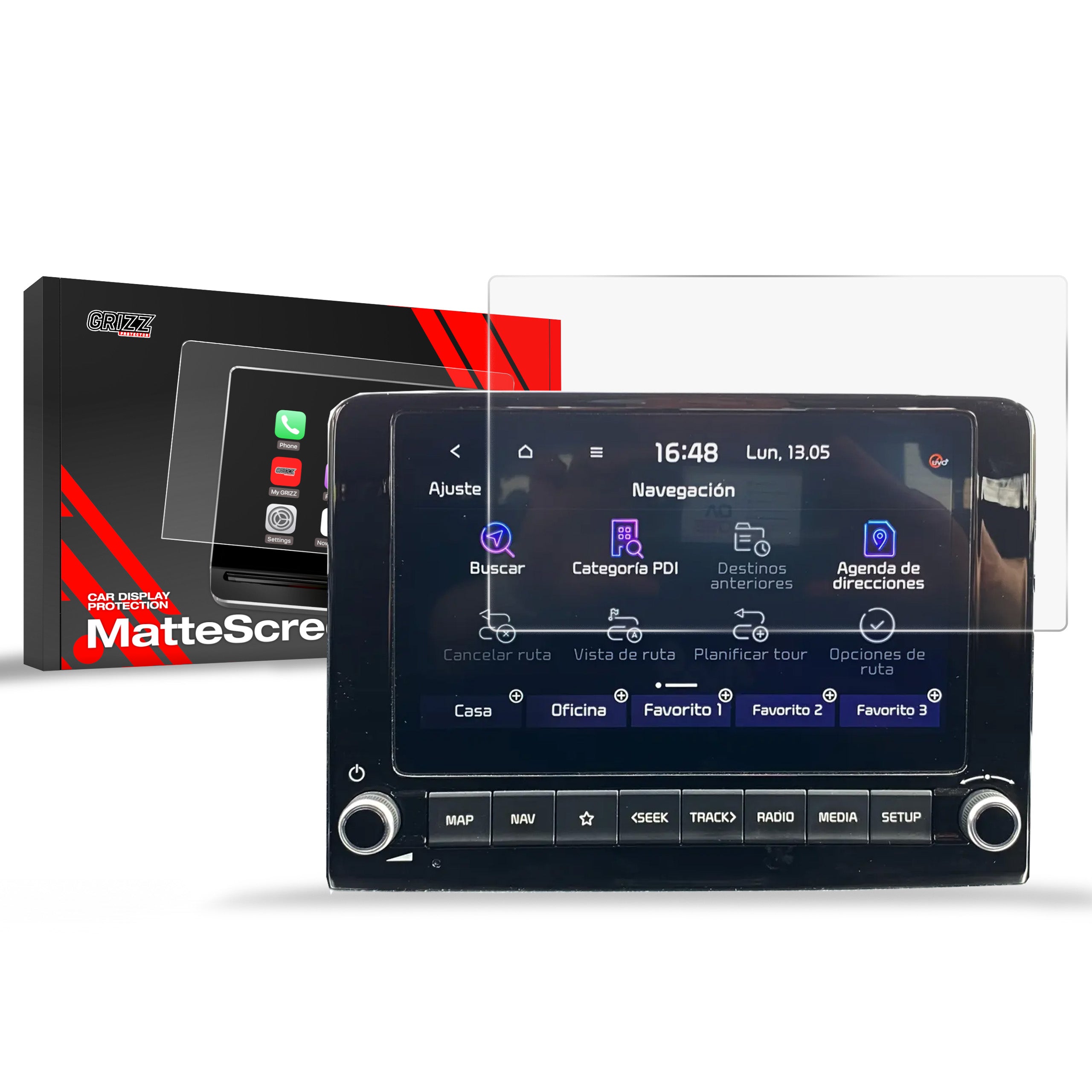Matte Autodisplayfolie für Kia Stonic 8" (2024-2025), Grizz Protector
