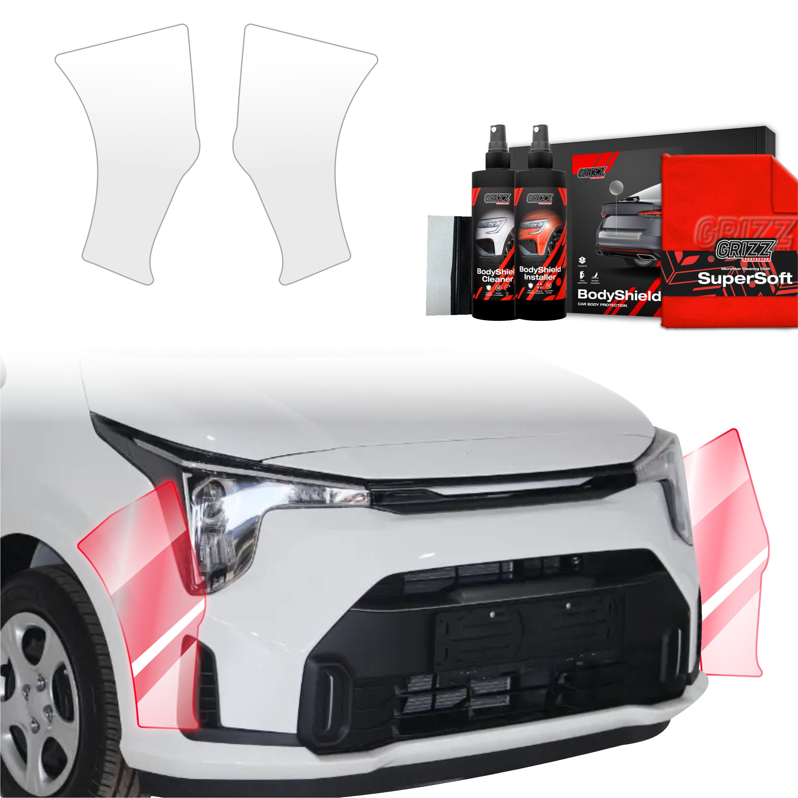 2in1 Schutzfolie Grizz Protector für Stoßstange - Kia Picanto (2023-2026)