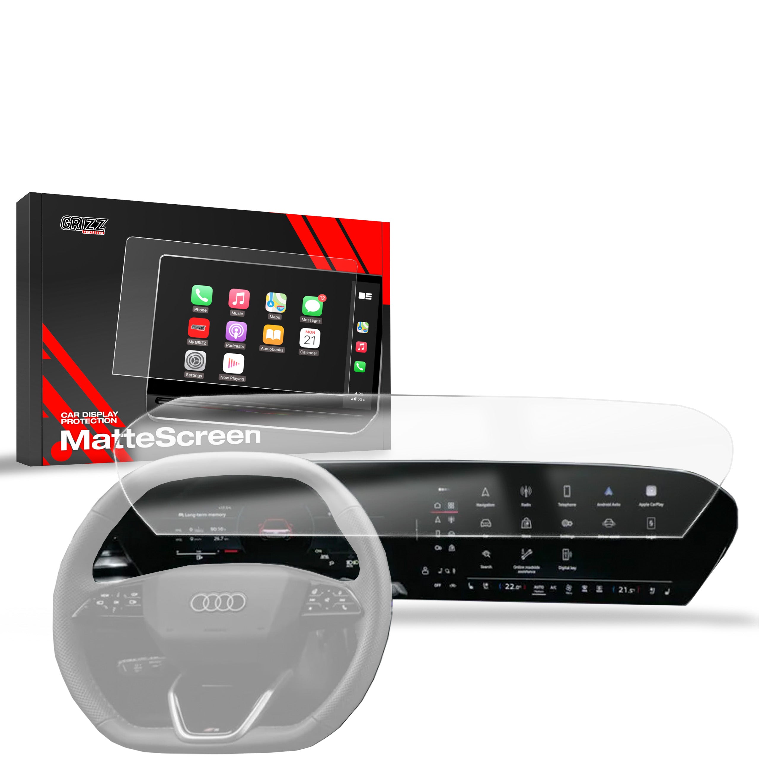 Matte Autodisplayfolie für Audi Q5 14,5" (2025), Grizz Protector