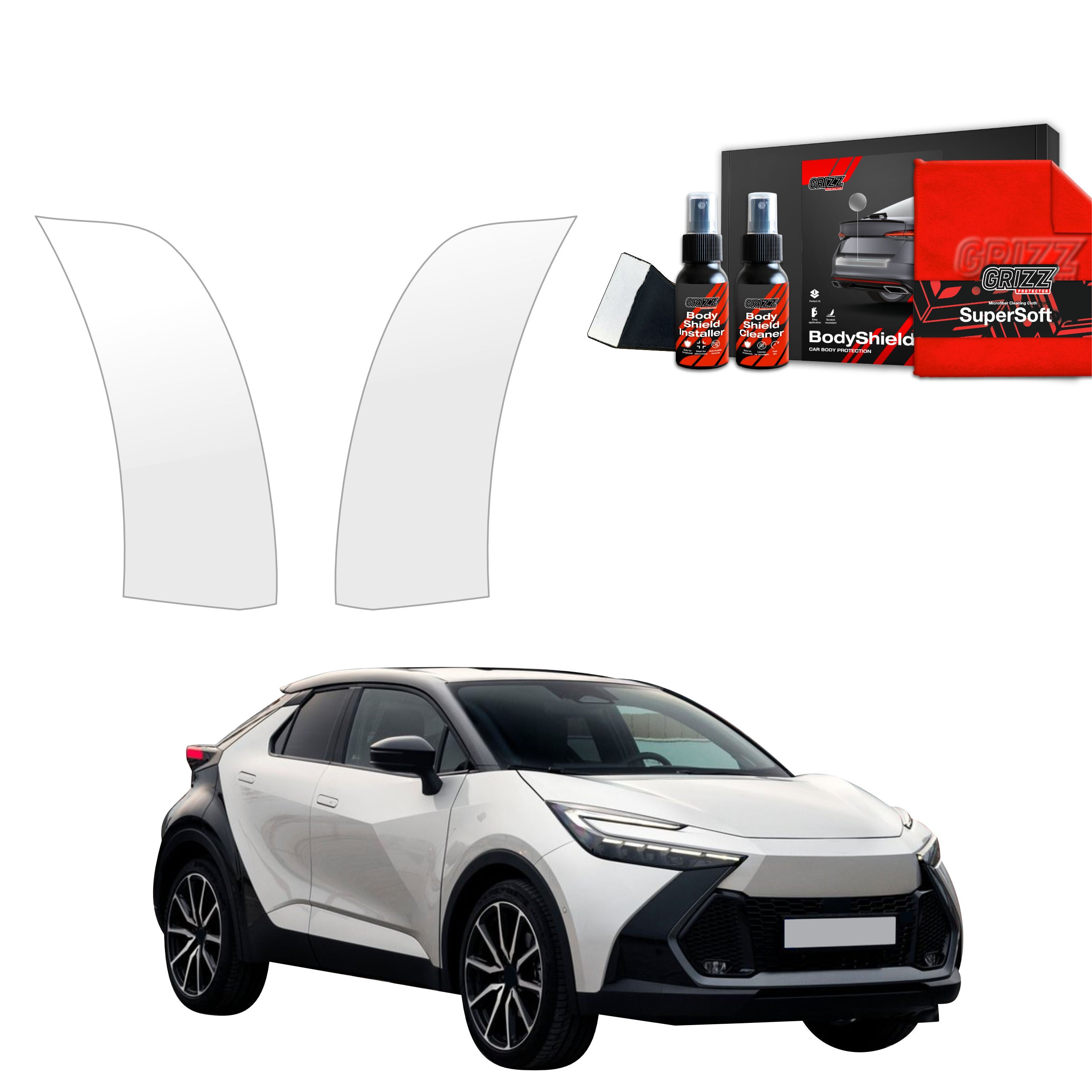 4in1 Schutzfolie Grizz Protector für hinteren & vorderen Seitenschwelle - Toyota C-HR (2023-2026)