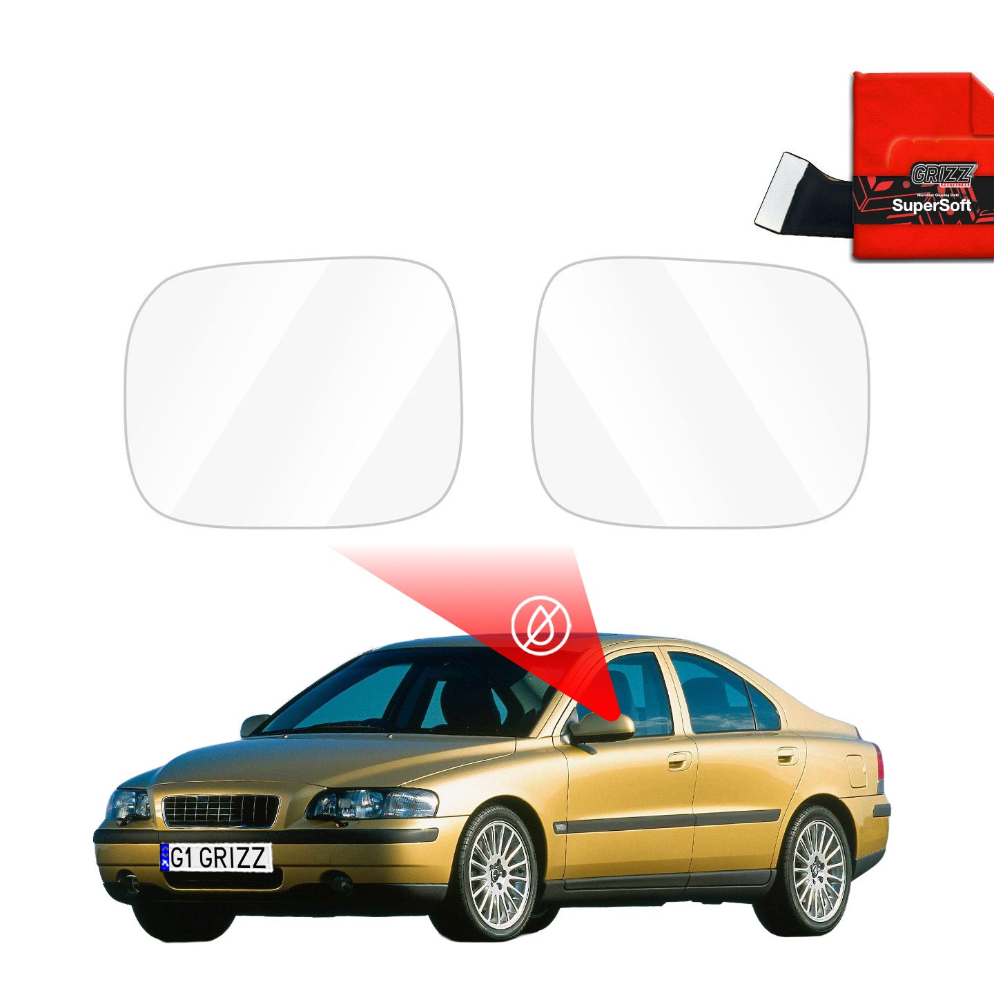 Regenschutzfolie Grizz Protector für Außenspiegel - Volvo S60 (2000-2010)