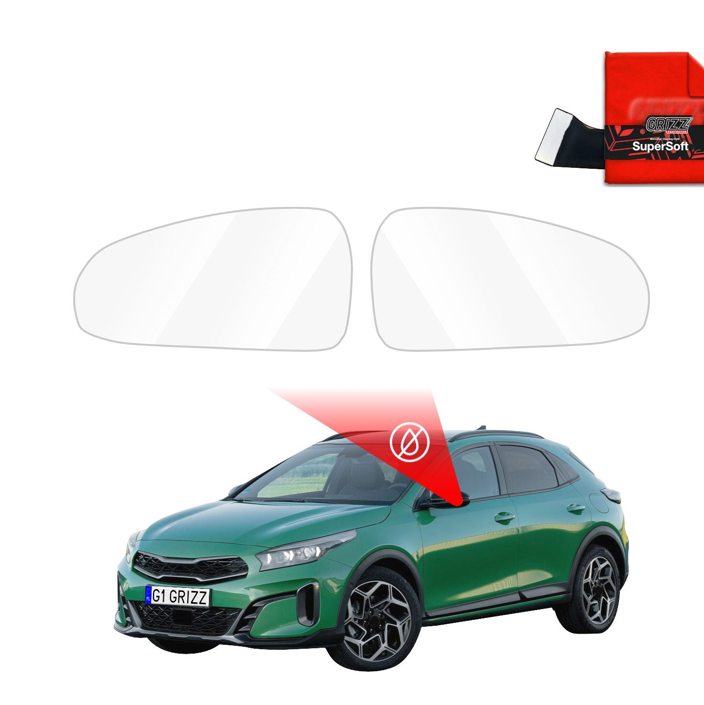 Regenschutzfolie Grizz Protector für Außenspiegel - Kia XCeed (2025-2026)