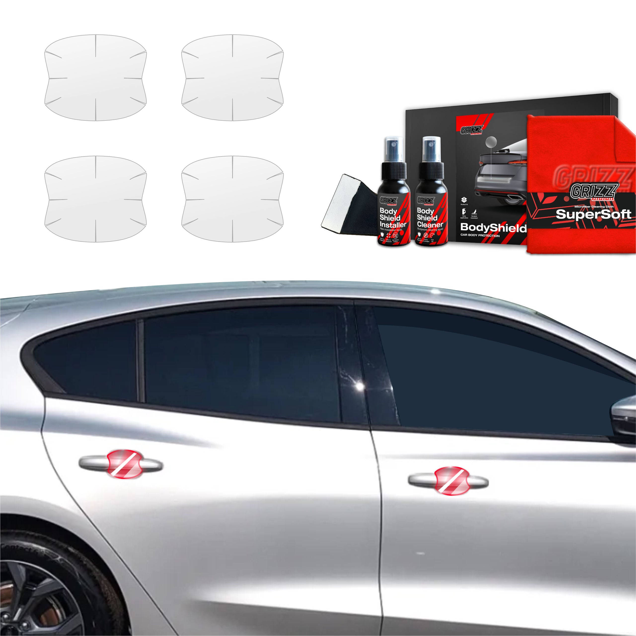 4in1 Schutzfolie Grizz Protector für Türgriffmulden - Ford Focus ST-Line X Hatchback Facelift (2021-2025)