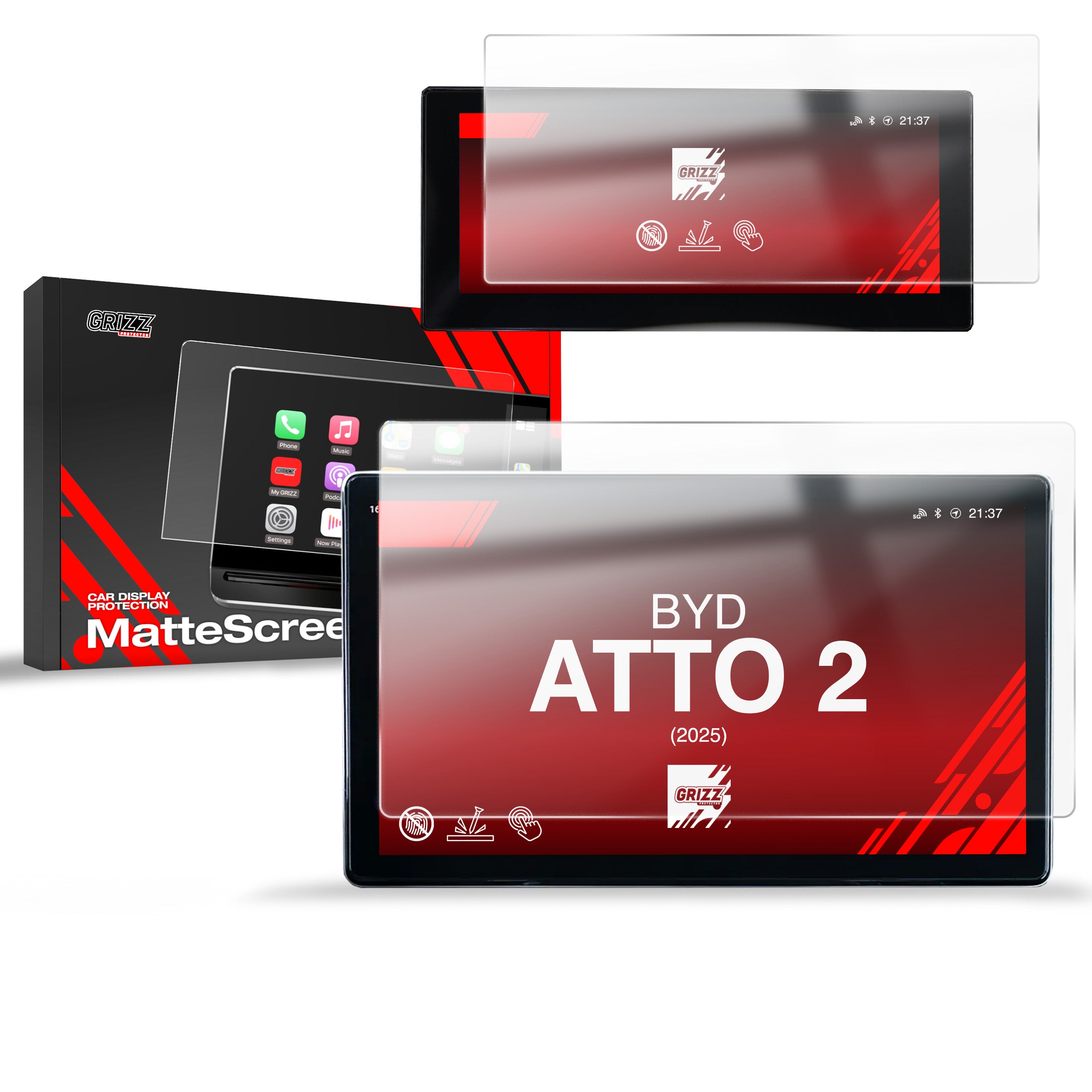 Matte Autodisplayfolie 2in1 für BYD ATTO 2 12,8" (2025-2026), Grizz Protector