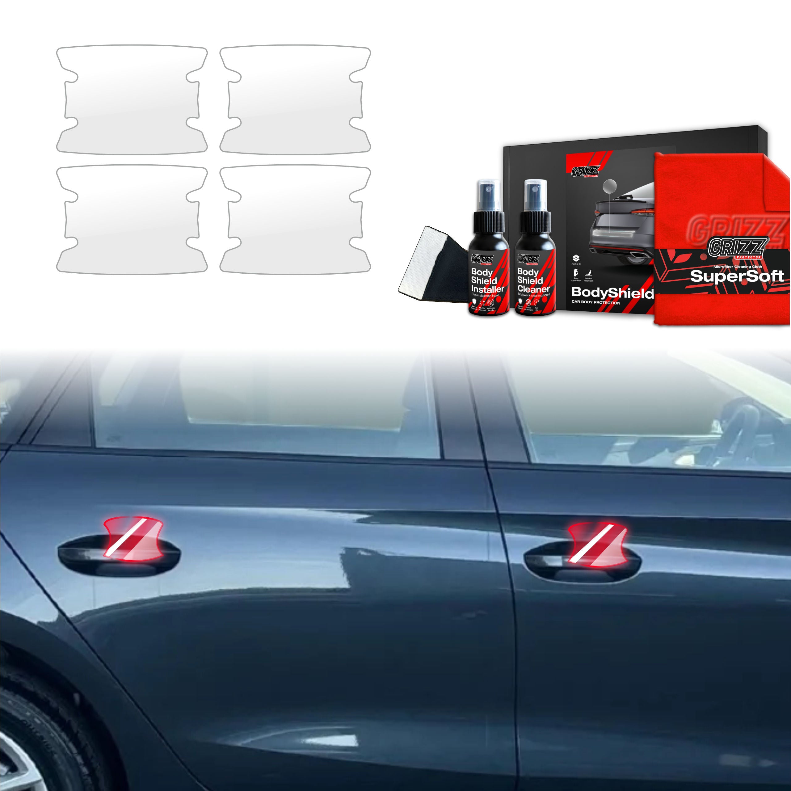 4in1 Schutzfolie Grizz Protector für Türgriffmulden - Seat Leon (2024-2026)