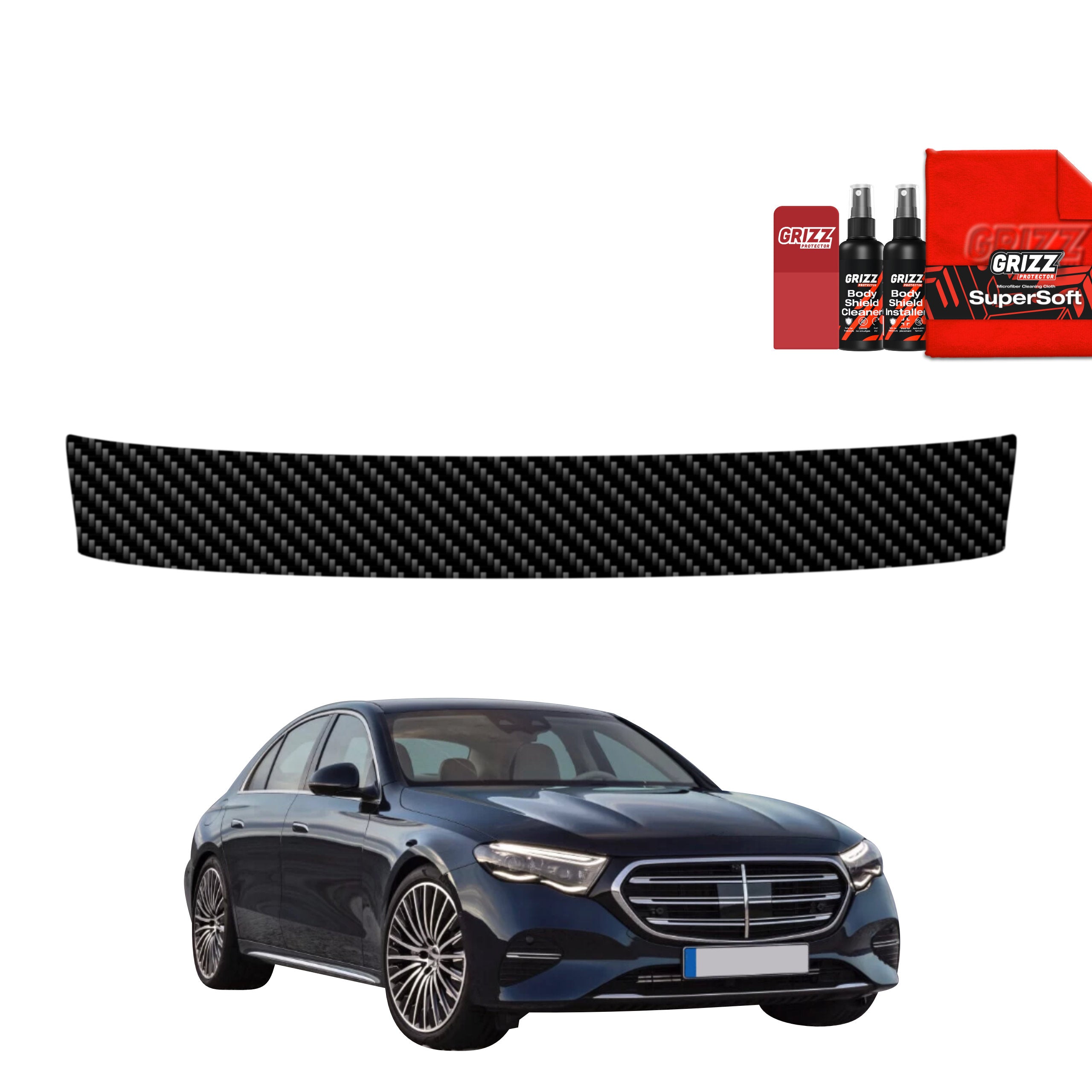 Kohlenstoff Schutzfolie Grizz Protector für Ladekante - Mercedes E Klasse (2016-2023)