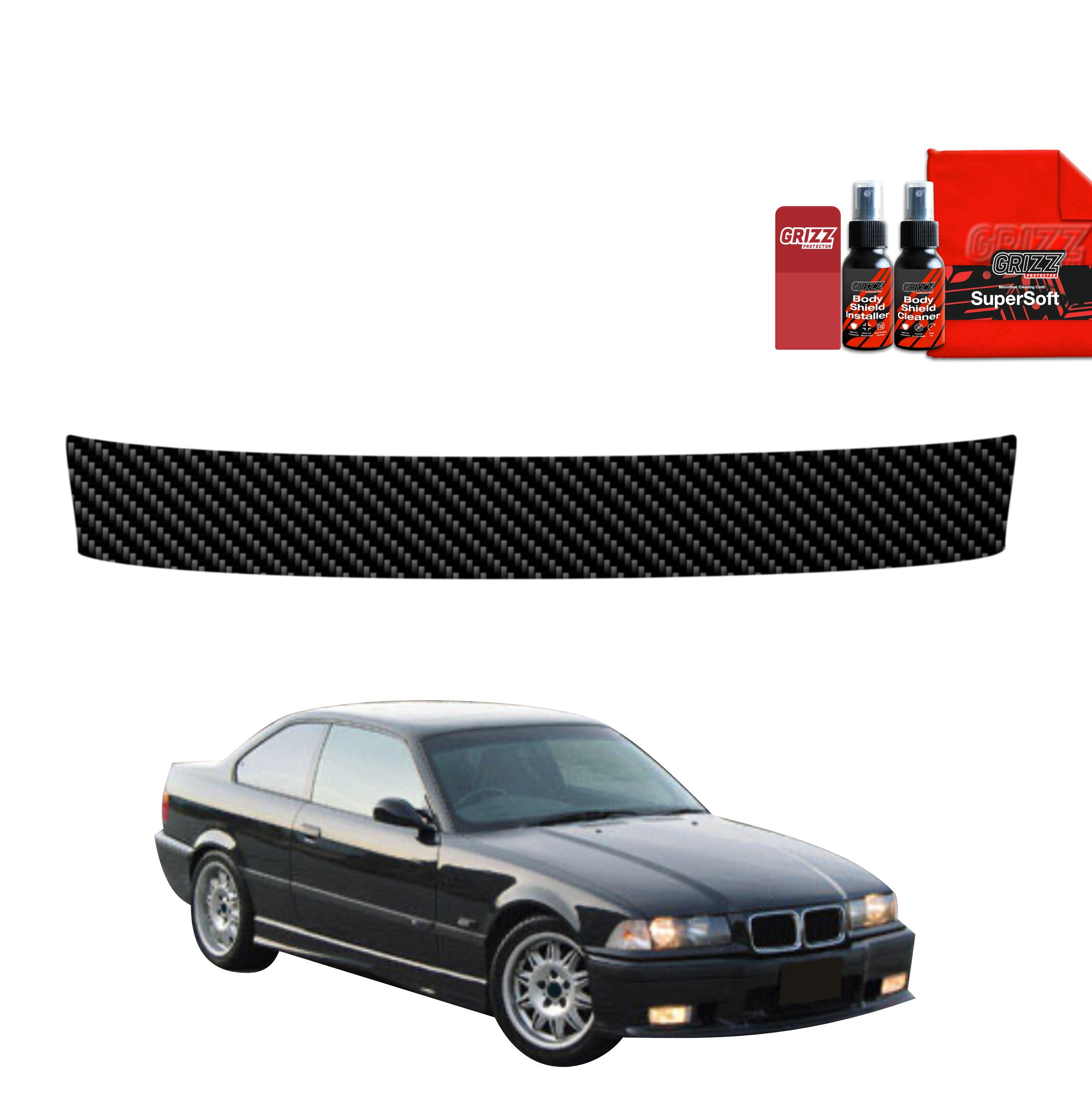 Kohlenstoff Schutzfolie Grizz Protector für Ladekante - BMW 3 E36 Coupe (1991-1999)