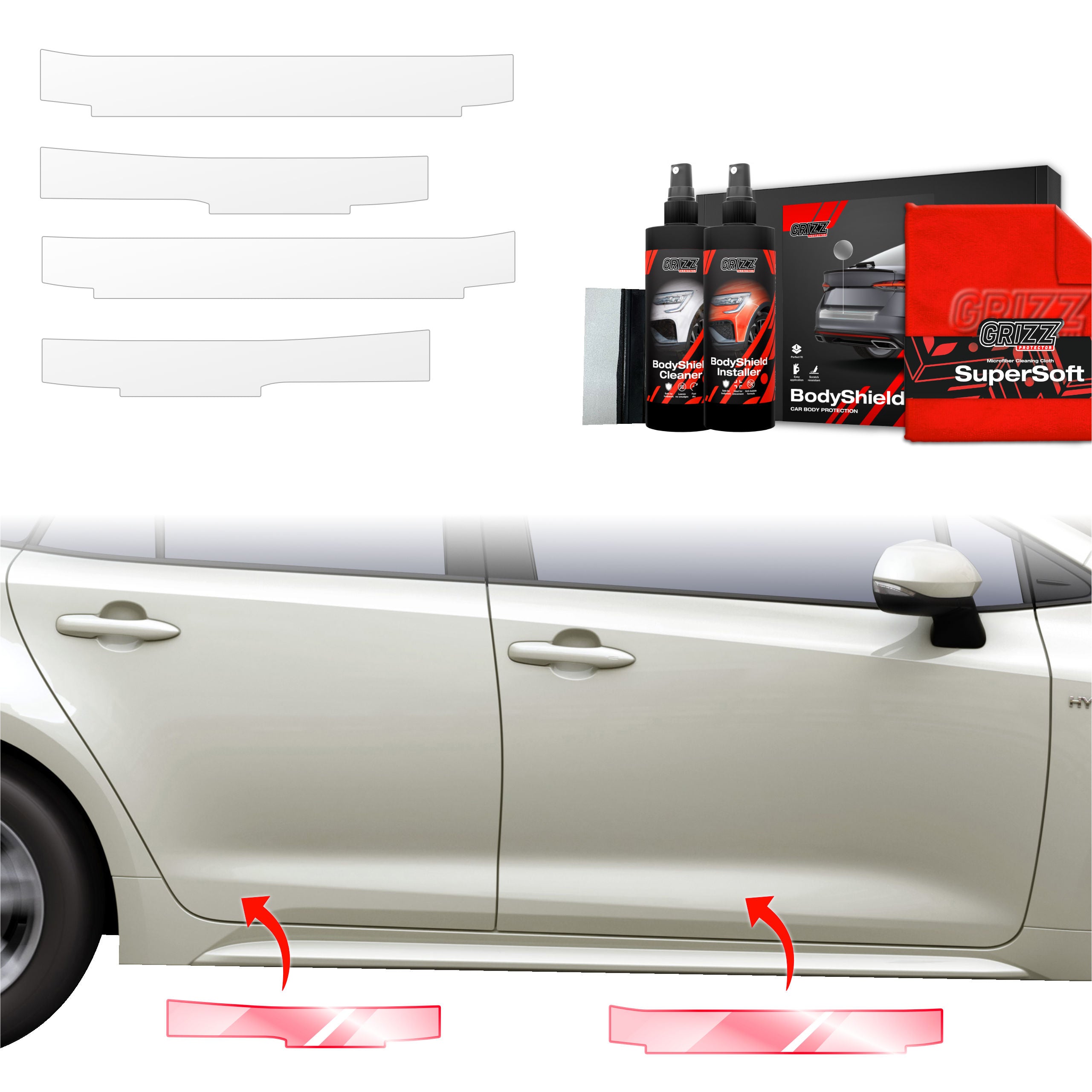 4in1 Schutzfolie Grizz Protector für Schweller - Toyota Corolla Kombi Facelift (2022-2026)
